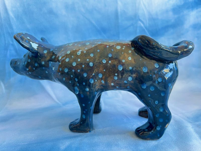 Star Dog, Clay Animal Sculpture