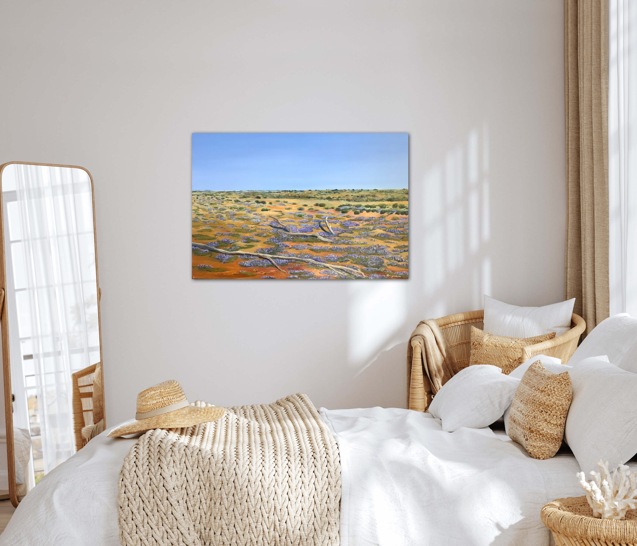 Lyn Graham Currawinya Oil On Linen 91.5 X 61 In Situ Bed