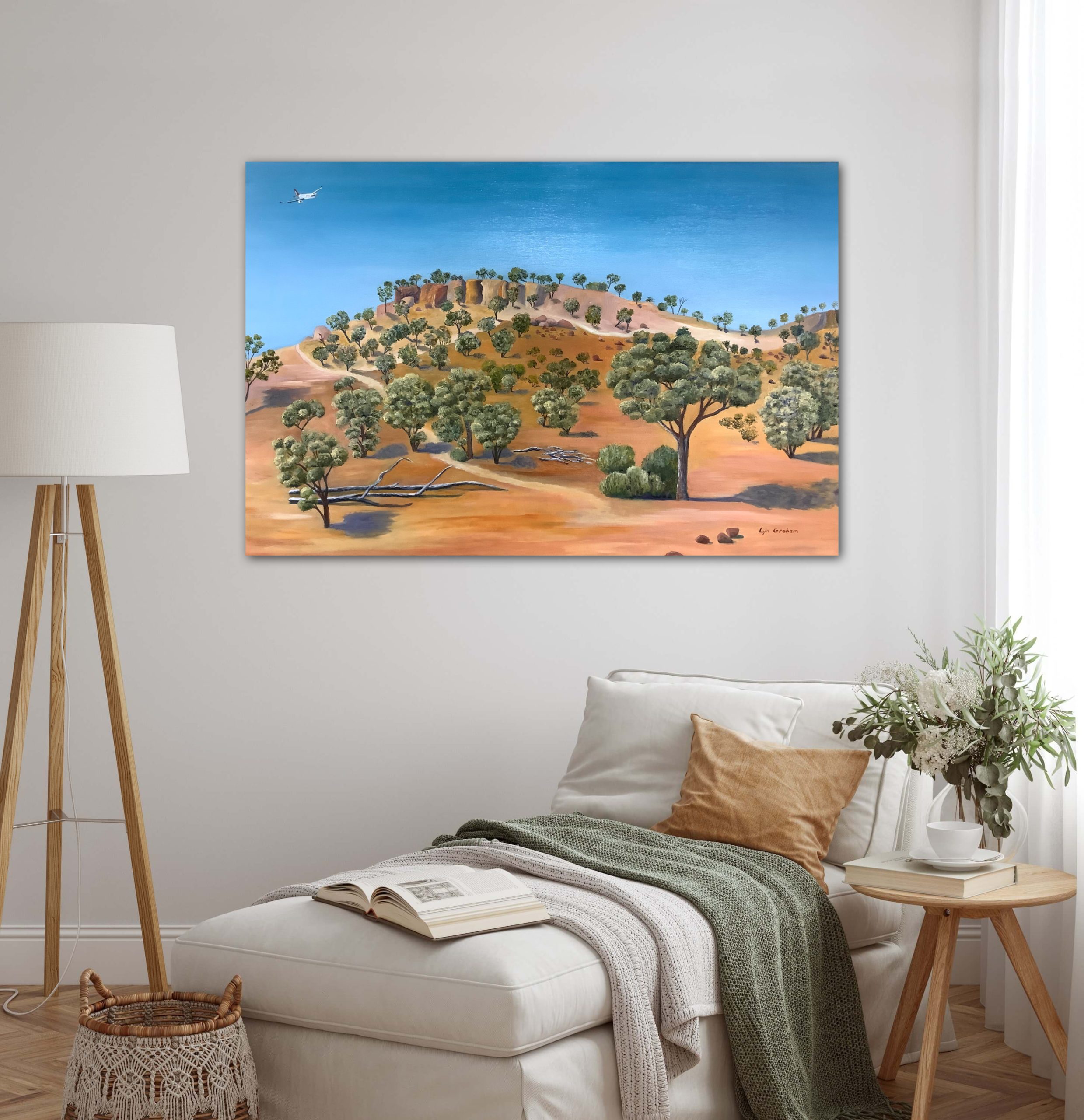 Lyn Graham On The Way To Bali Oil On Linen 91.5 X 61 In Situ Lounge Bed