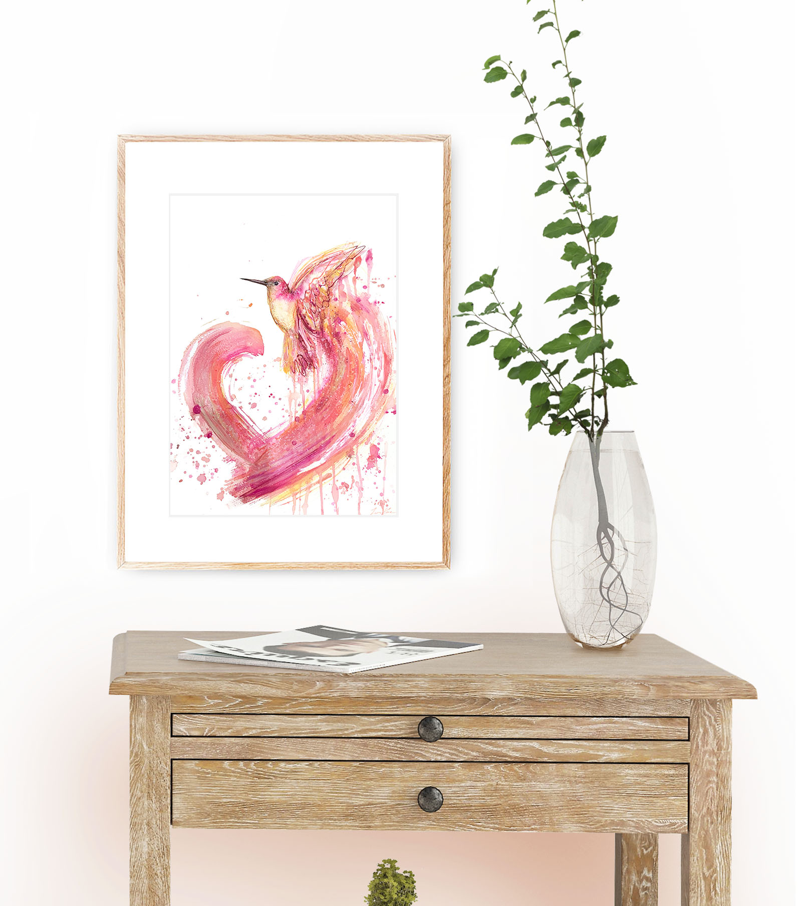 Leni Kae Hummingbird Heart Interior Design Art