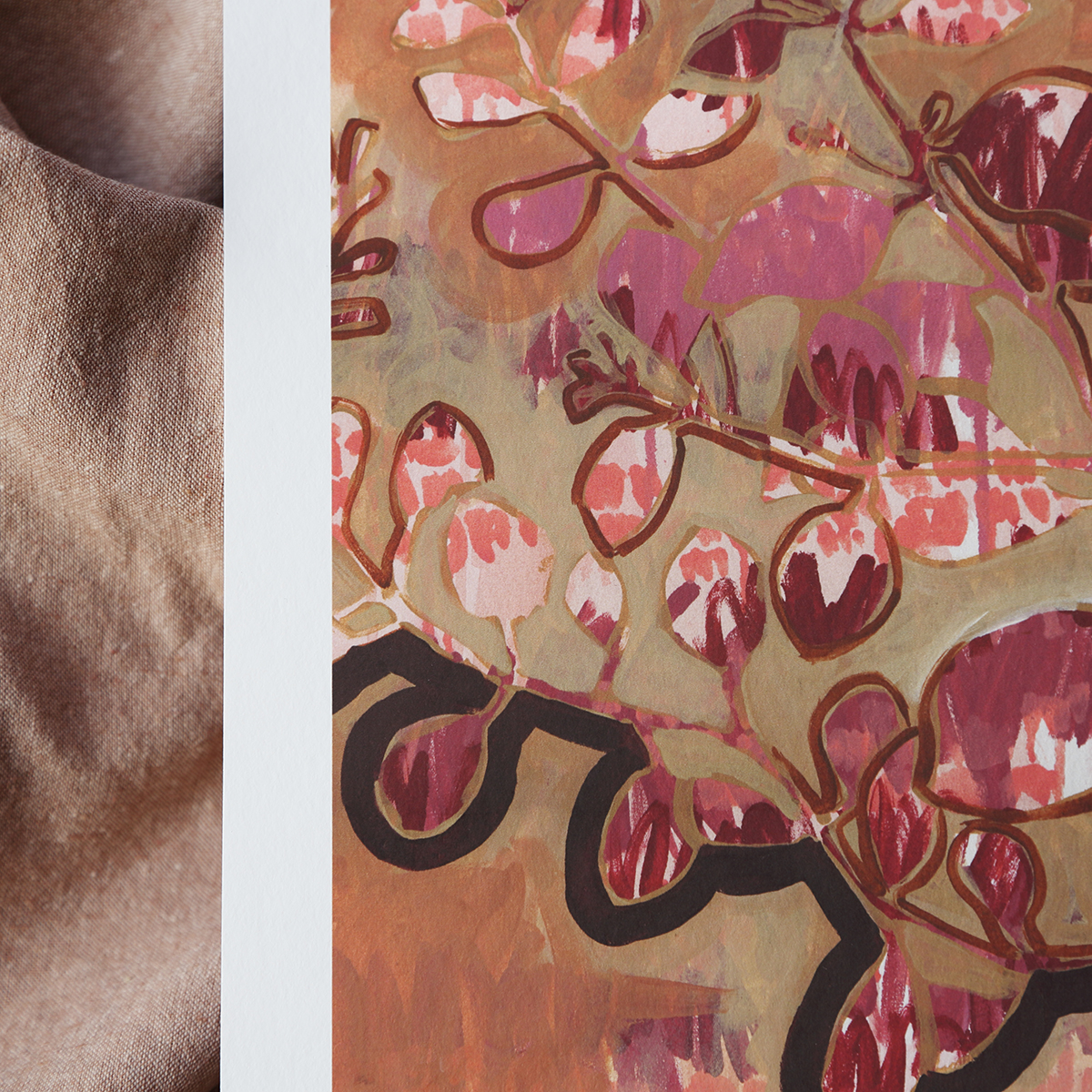 Lr 41 Ovata Form I Smith And Brooks Art Smith&brooks Australian Native Plants Art Abtract Floral Abstract Landscape Art Ready To Hang Art Art For Your Walls Red And Brown Art