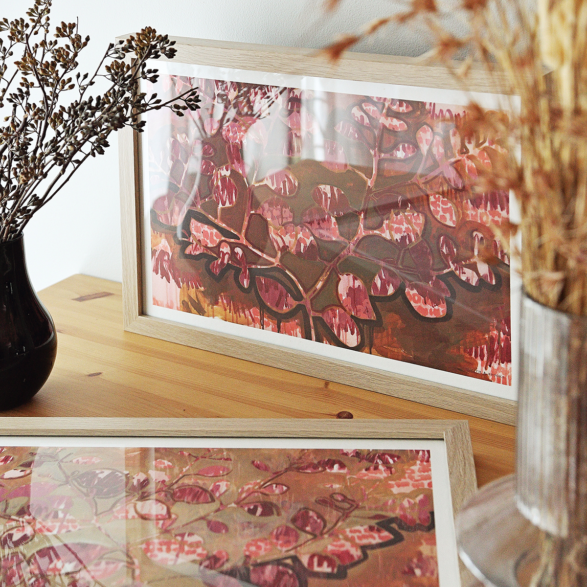 Lr 64 Virid Combos Smith And Brooks Abtract Landscape Art Art For Interior Deisgners Ready To Hang Red And Brown Art Framed Canvas Art Australian Artist Mixed Media