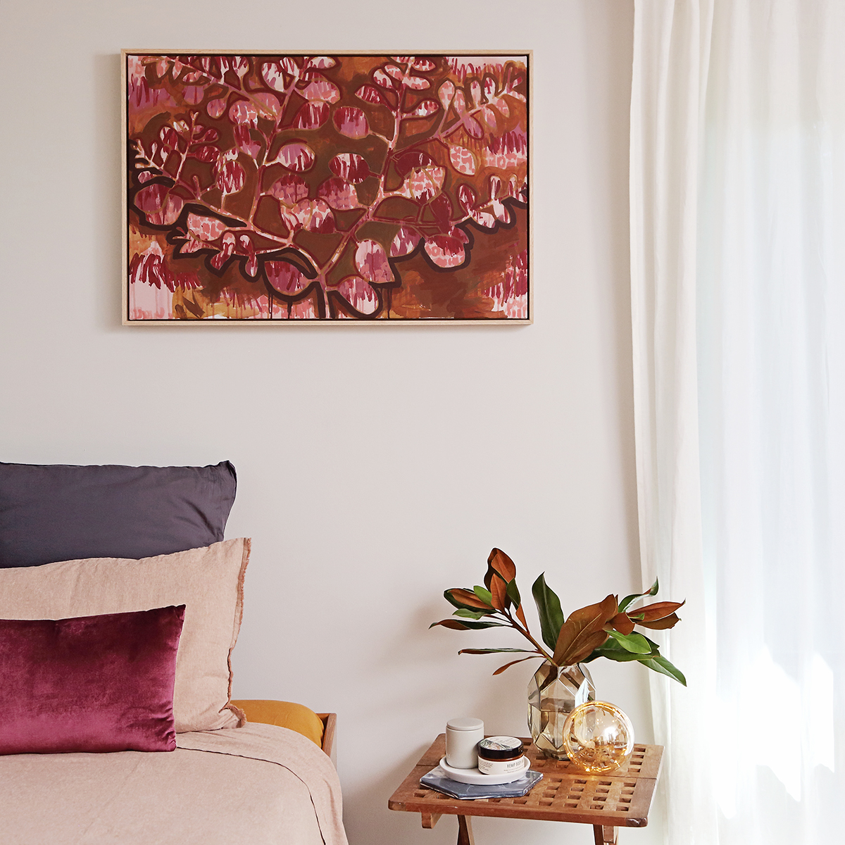 Lr 03 Ovata Form Ii Smith And Brooks Art Smith&brooks Painting Of Australian Native Plants Buy Australian Abstract Landscape Art Ready To Hang Art Art For Your Walls Red And Brown Art