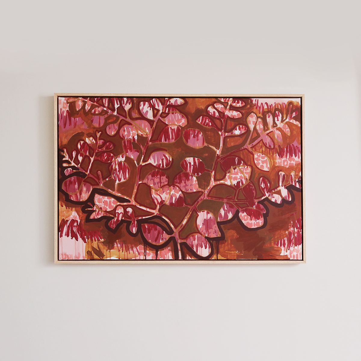 Lr 11 Ovata Form Ii Smith And Brooks Art Smith&brooks Painting Of Australian Native Plants Buy Australian Abstract Landscape Art Ready To Hang Art Art For Your Walls Red And Brown Art