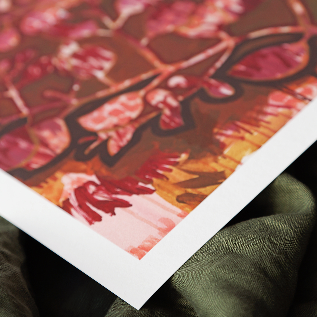 Lr 40 Ovata Form Ii Smith And Brooks Art Smith&brooks Painting Of Australian Native Plants Buy Australian Abstract Landscape Art Ready To Hang Art Art For Your Walls Red And Brown Art