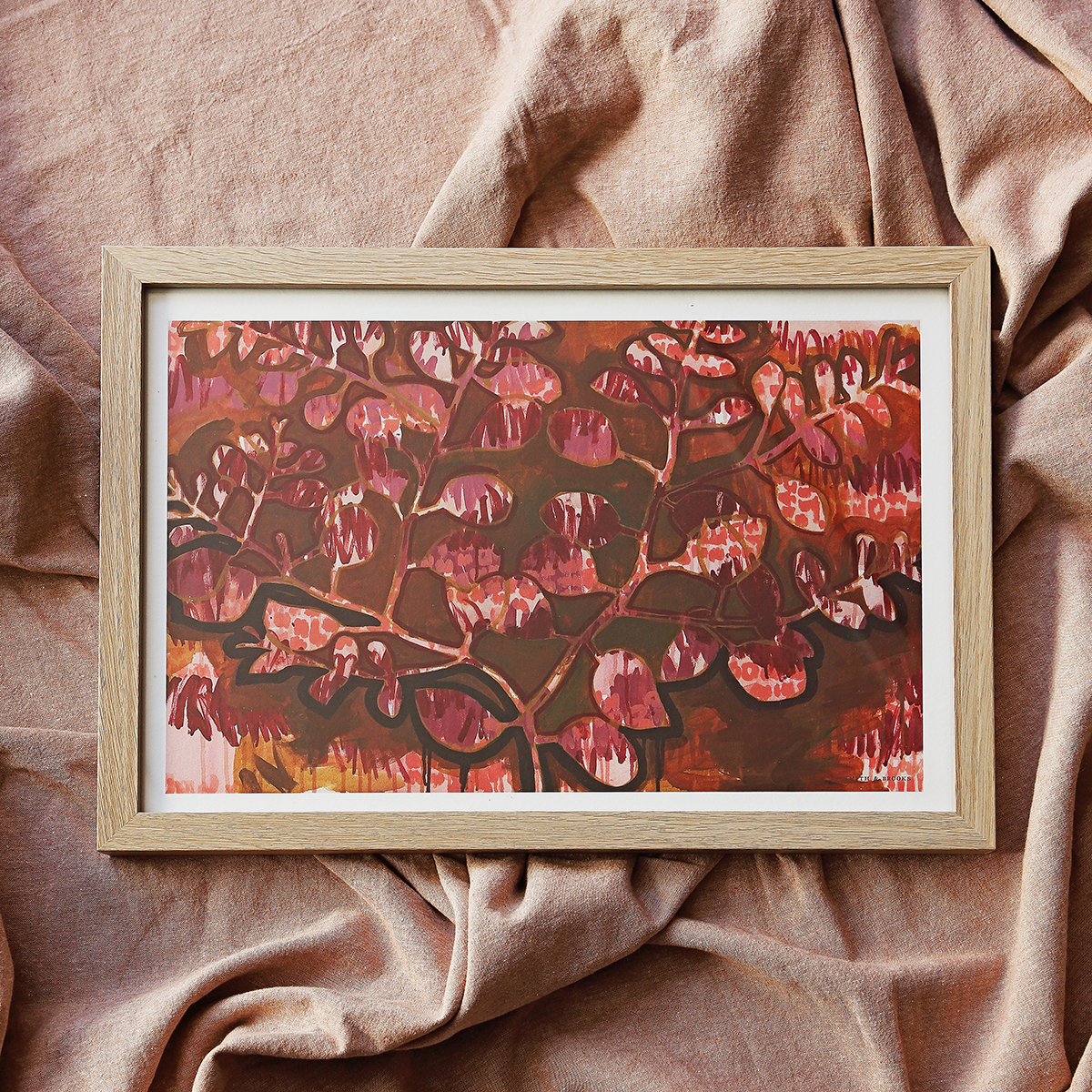 Lr 69 Ovata Form Ii Smith And Brooks Art Smith&brooks Painting Of Australian Native Plants Buy Australian Abstract Landscape Art Ready To Hang Art Art For Your Walls Red And Brown Art