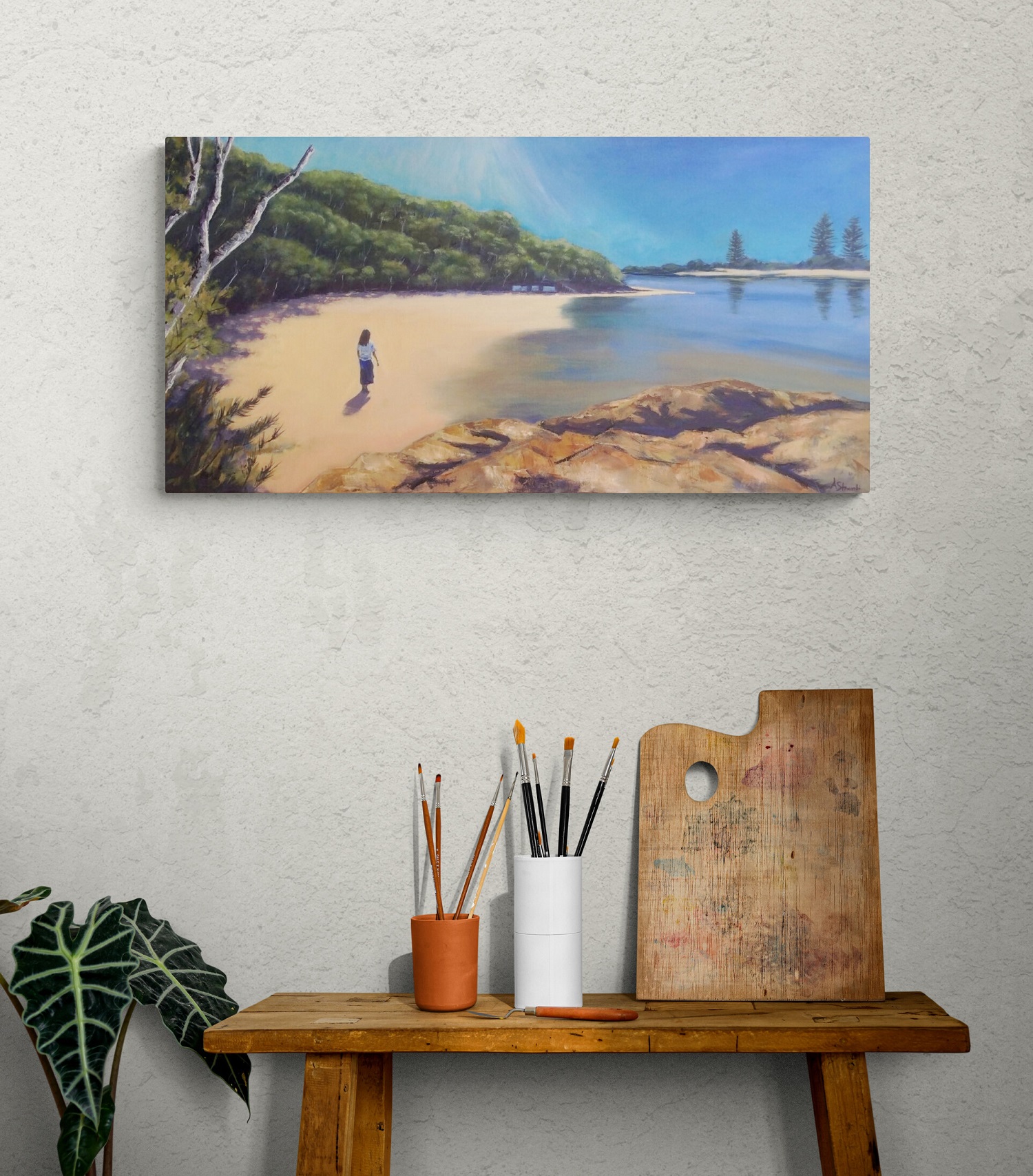 Artists Side Table With Brushes And Palette (5)