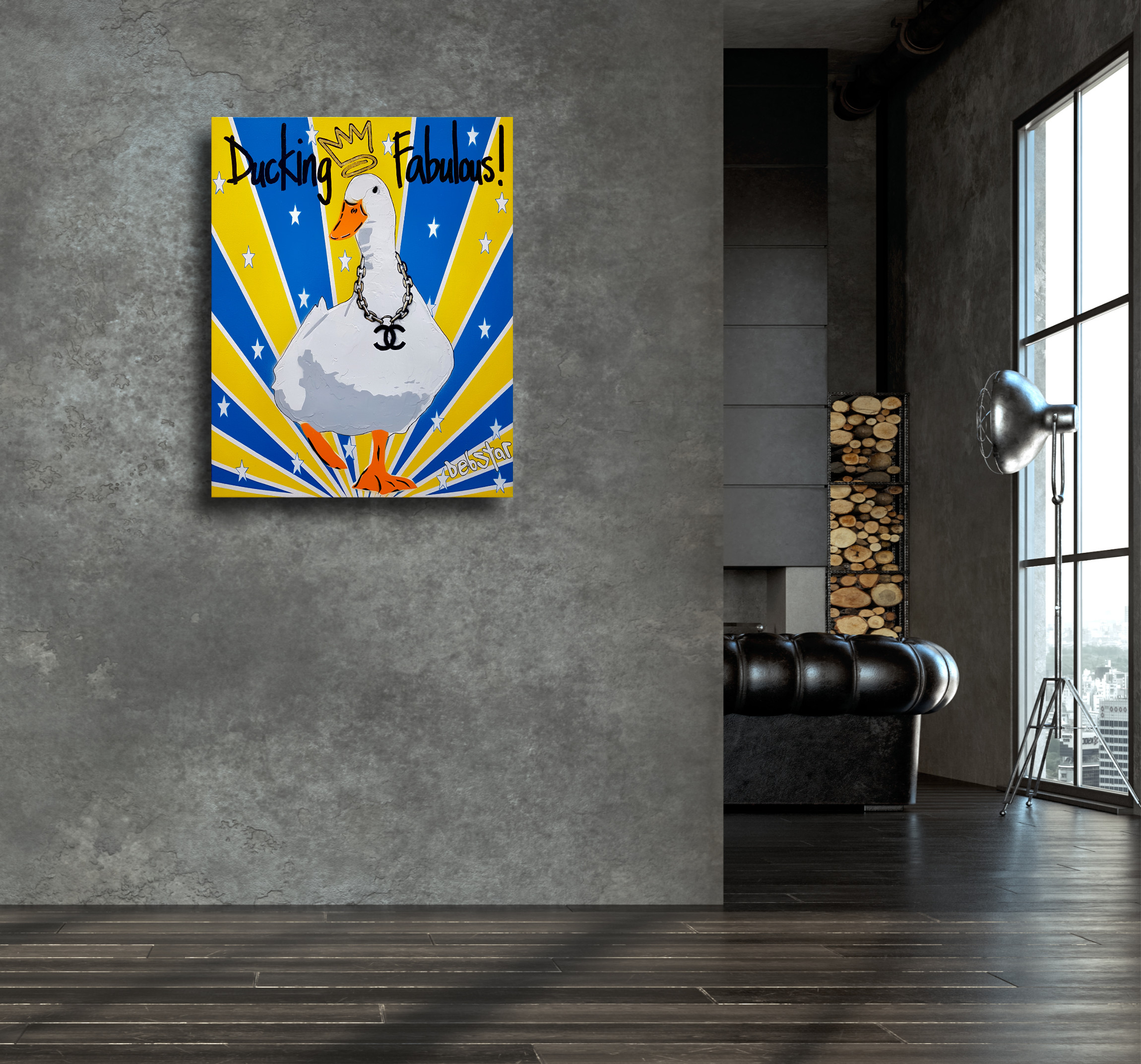 Living Room Interior In Loft, Industrial Style