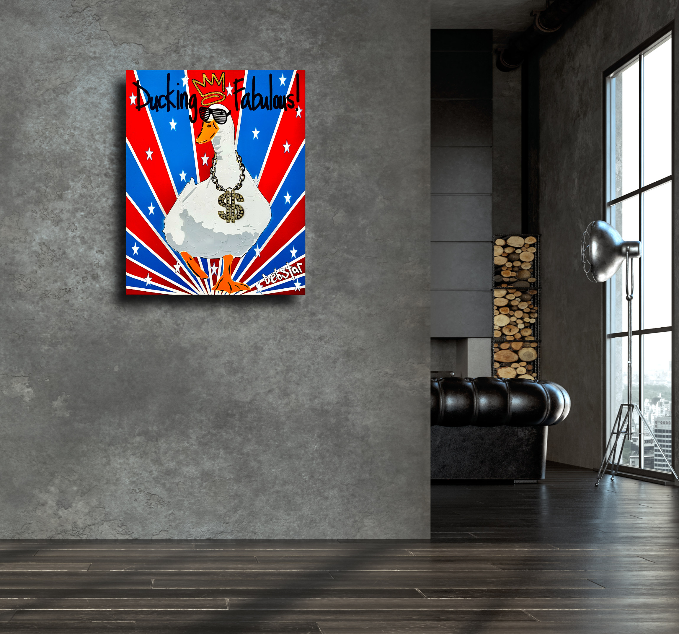 Living Room Interior In Loft, Industrial Style