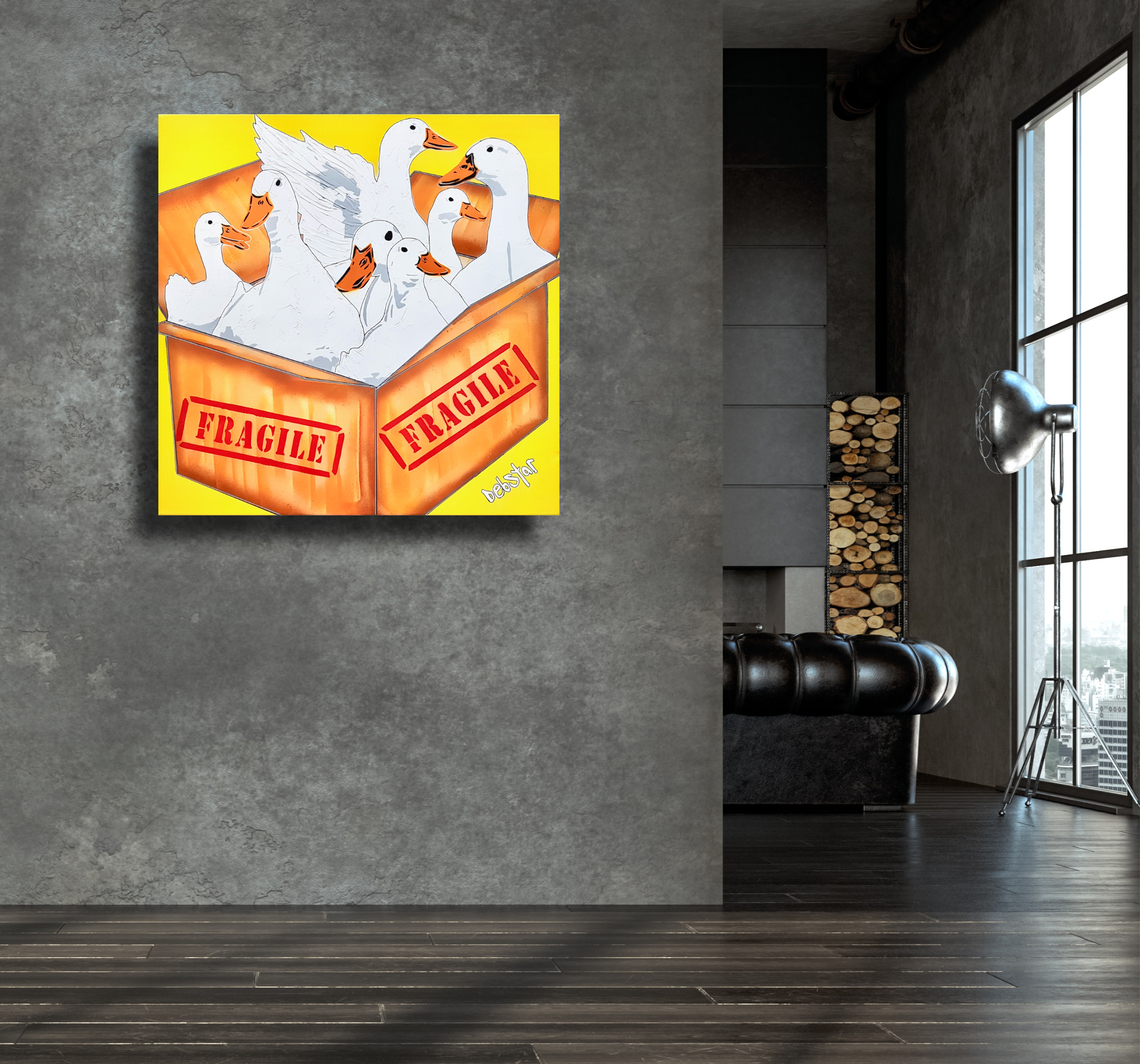 Living Room Interior In Loft, Industrial Style