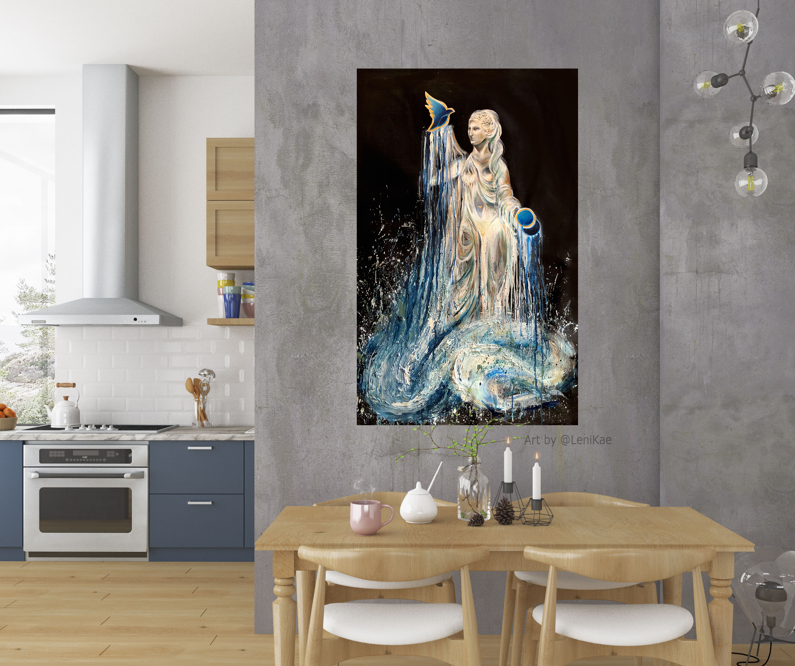 Sydney Artist Leni Kae The Rise Of Aphrodite, Goddess Of Love 116x70 Interior Design1