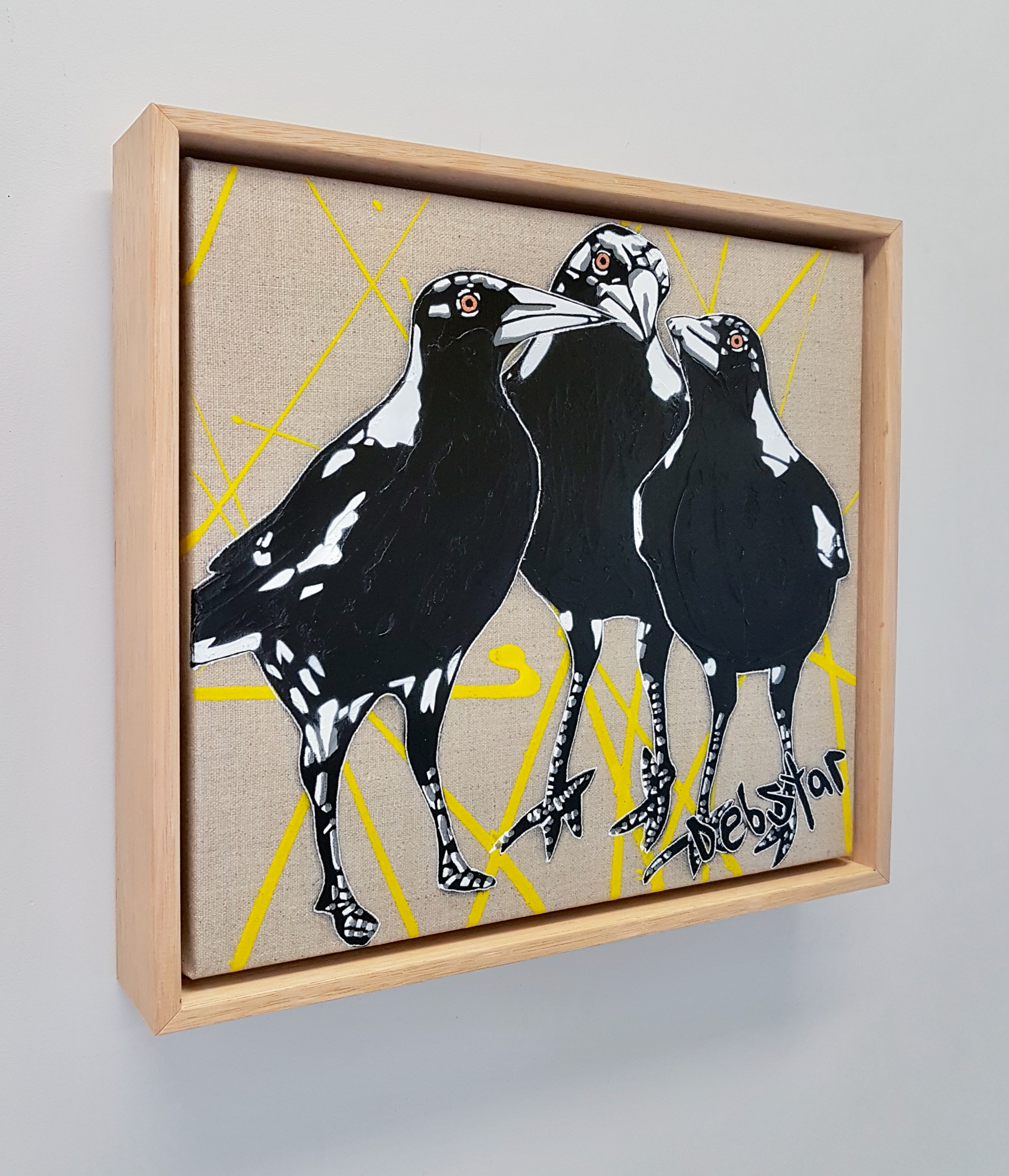 Cheeky Magpie Huddle Pop Art Deborah Lang Art Urban Canvas 3
