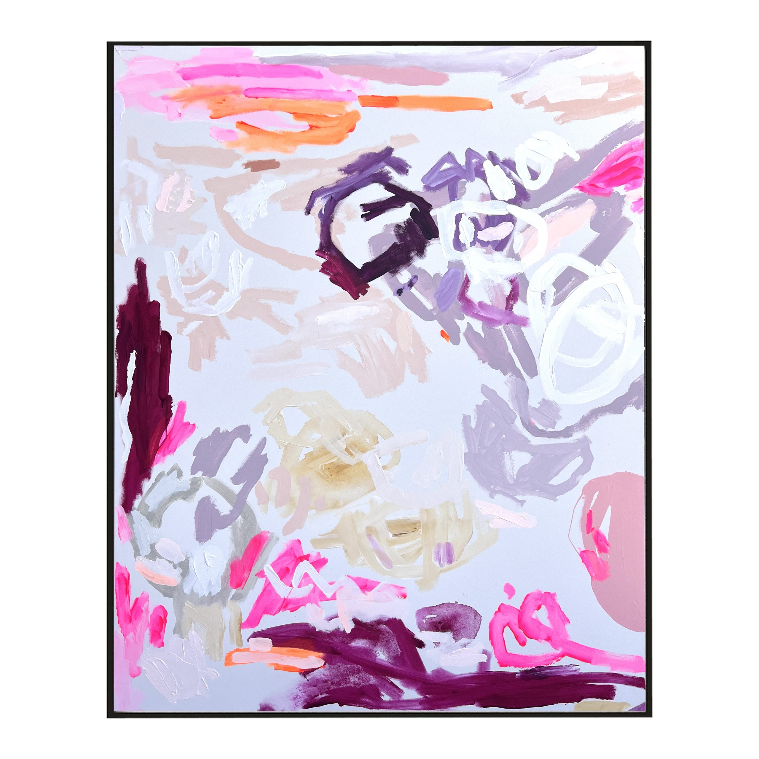 Painting Rebecca Koerting Pink Modern Abstract Frame A Black