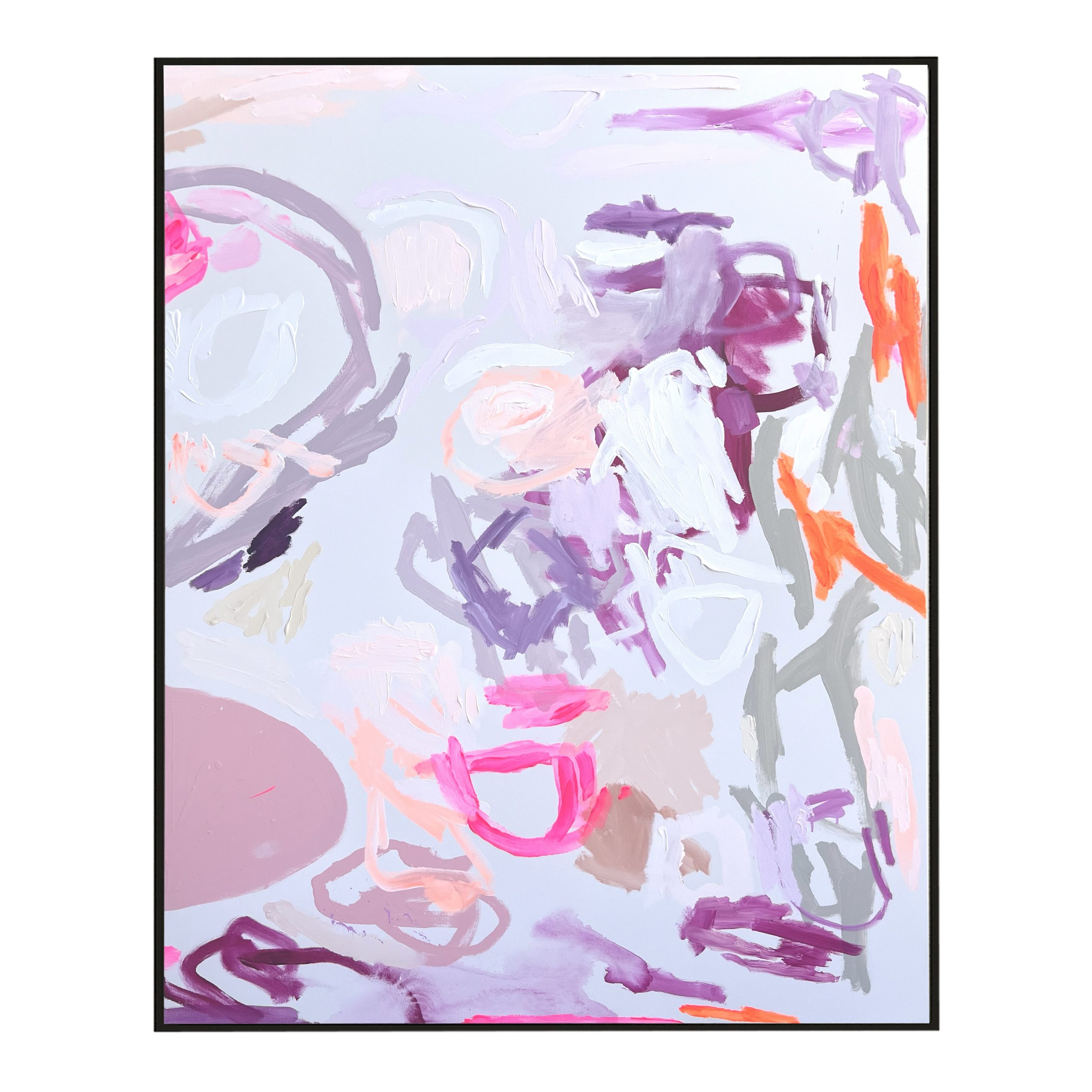 Painting Rebecca Koerting Pink Modern Abstract Frame B Black