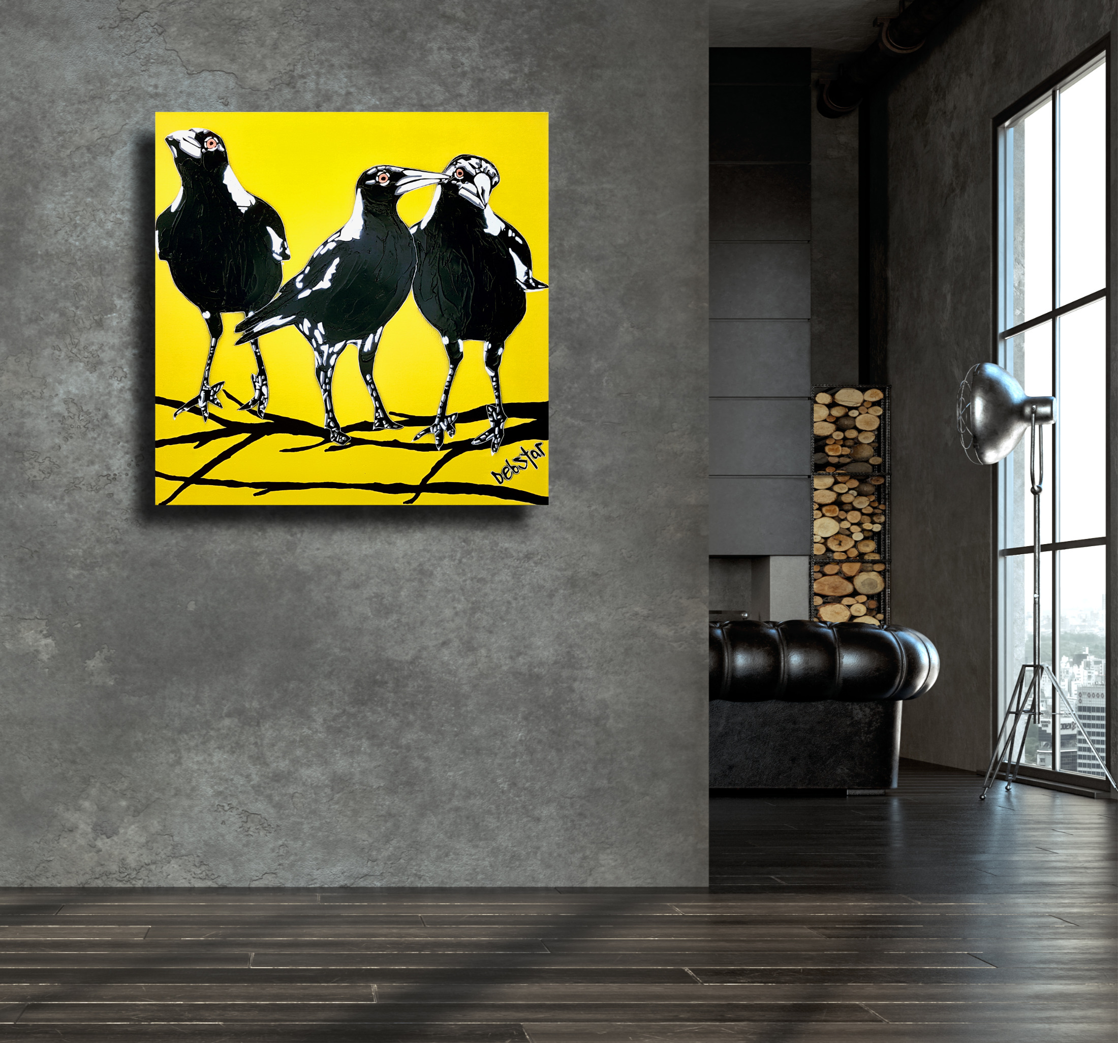 Living Room Interior In Loft, Industrial Style