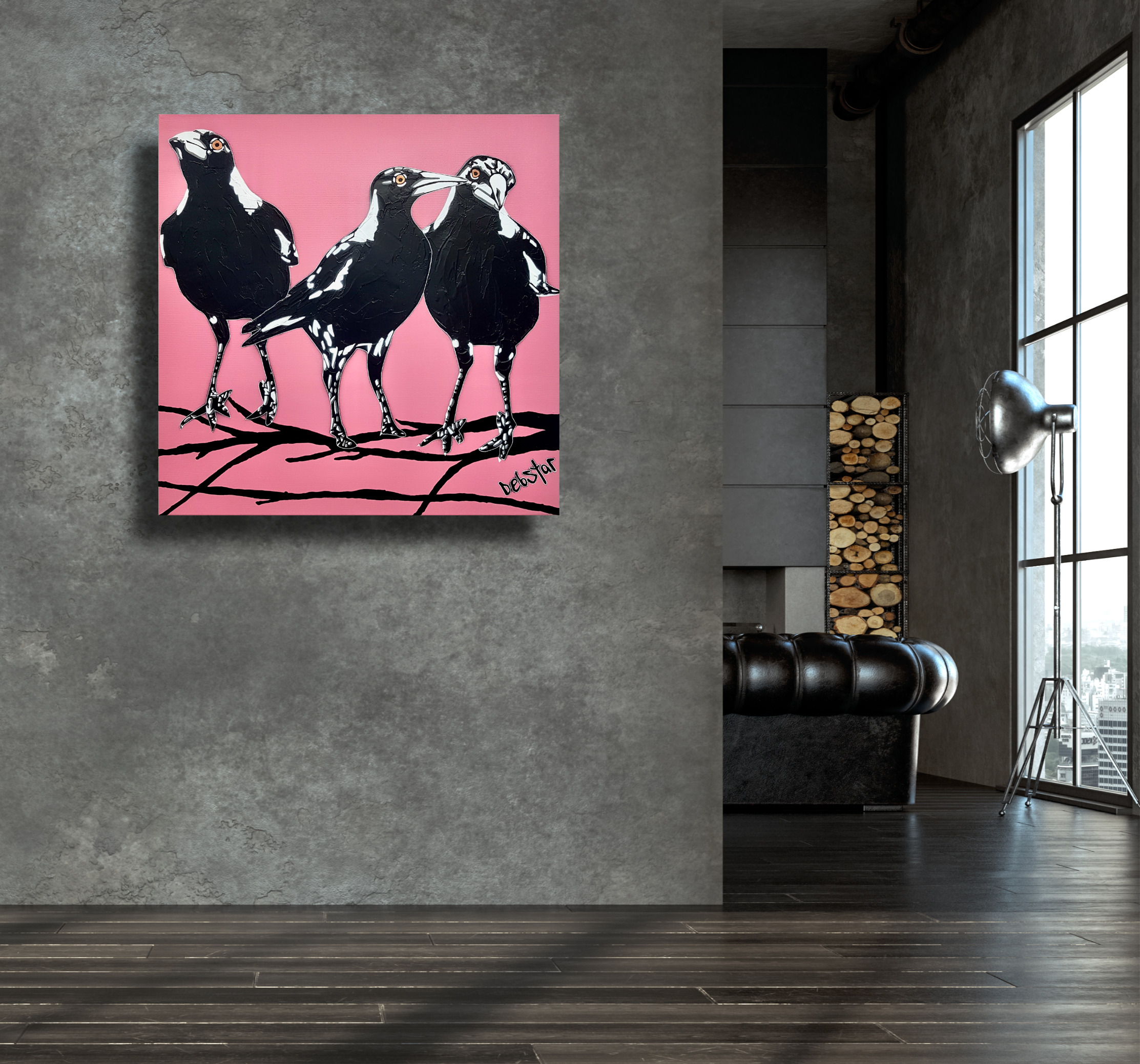 Living Room Interior In Loft, Industrial Style