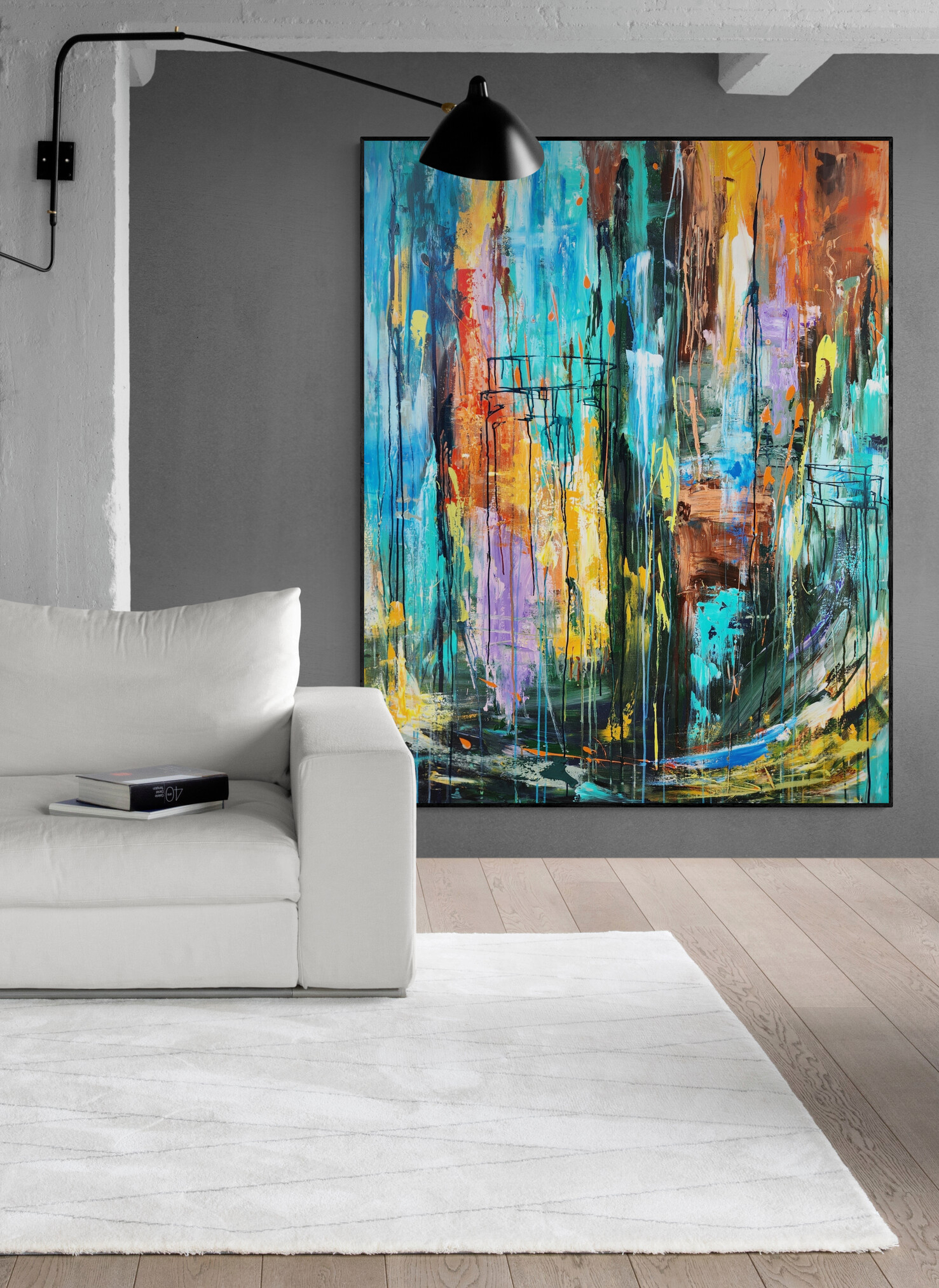 Industrial Style Living Room With Comfy Sofa (2)