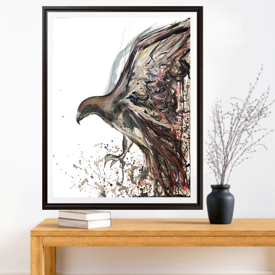 Sydney Artist Leni Kae Hawk Spirit V2 Living Room Inspo3