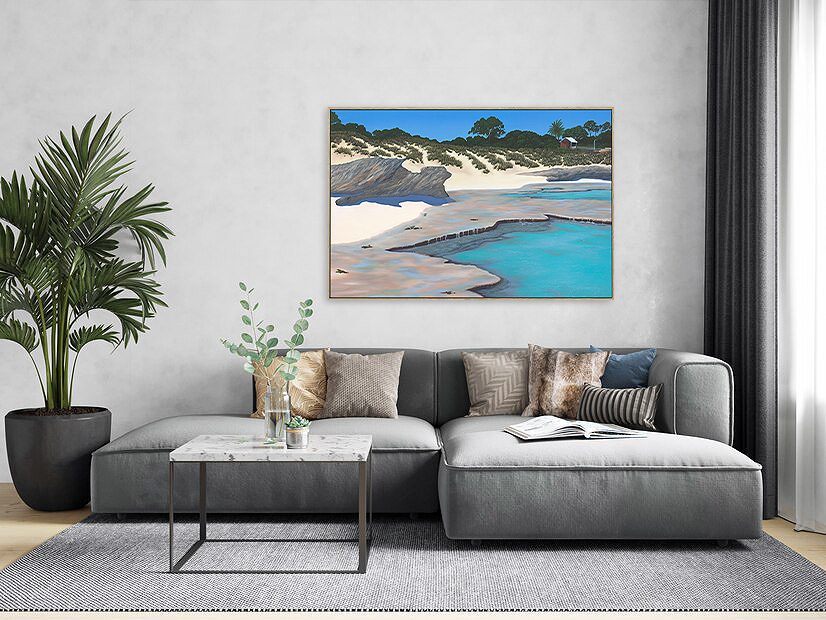 Water Dance Mockup 2 Wooden Oak Frame