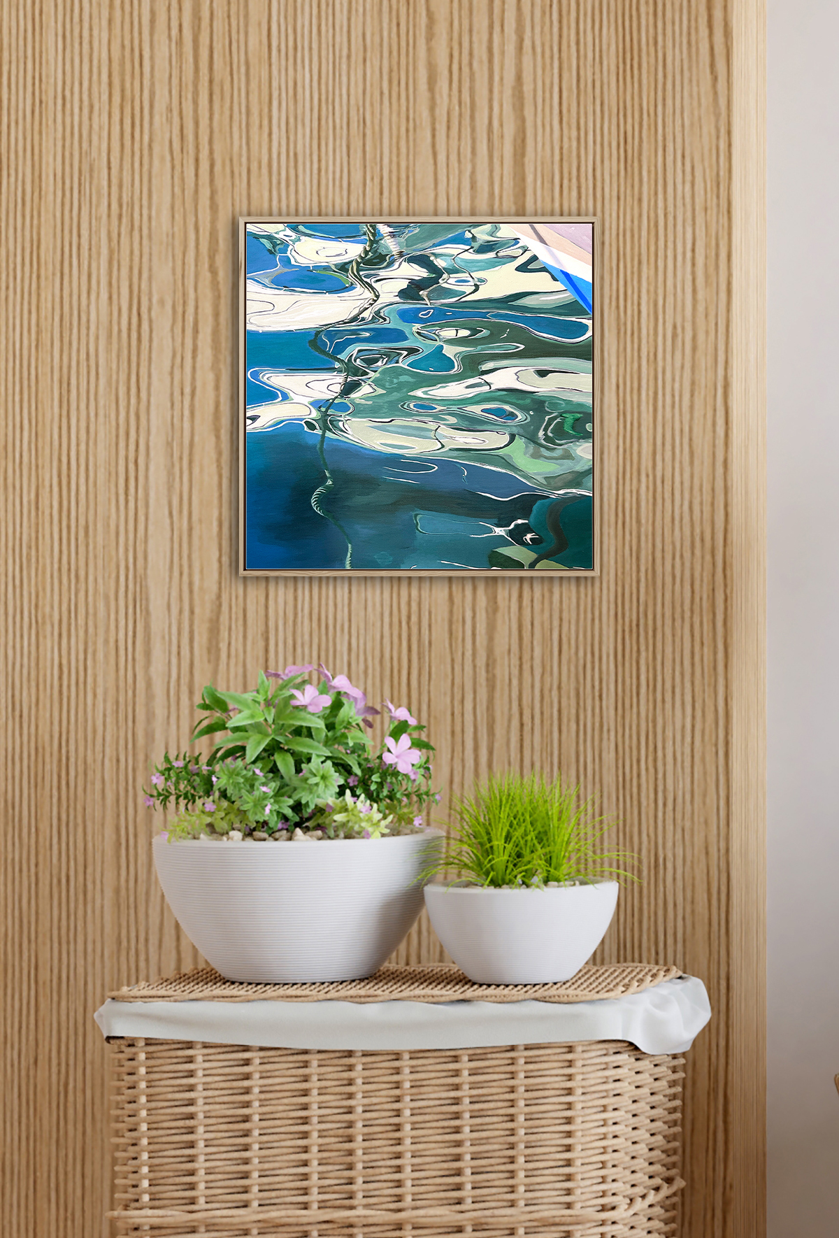 Porthole Views 3 Mockup 7b Closeup Wooden Oak Frame