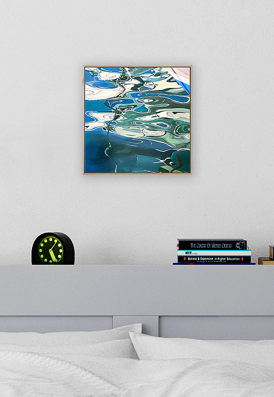 Porthole Views 3 Mockup 4b Closeup Wooden Oak Frame