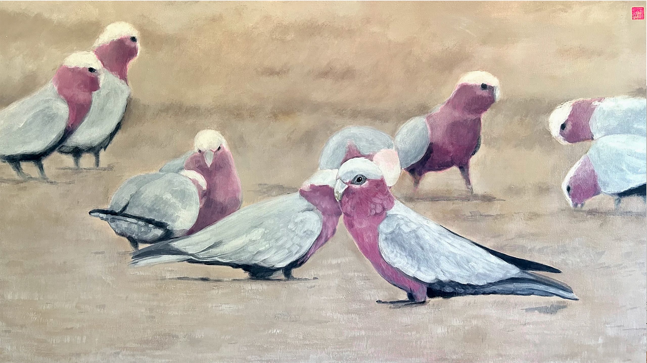 Pink & Grey Galahs Lge