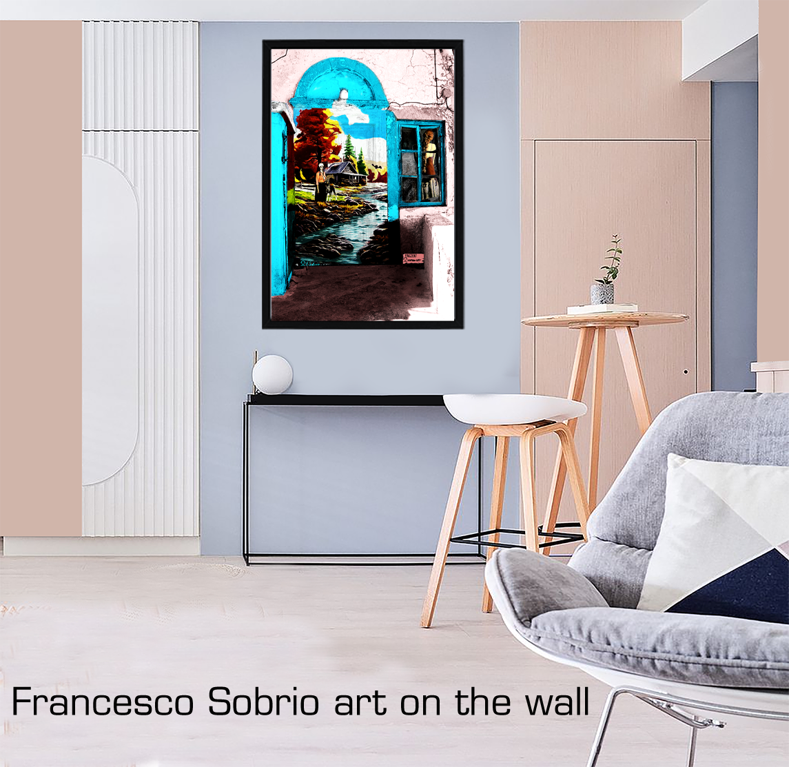 Street Urban Art Collection Number 131, La Contadina Art Display And Picture Frame