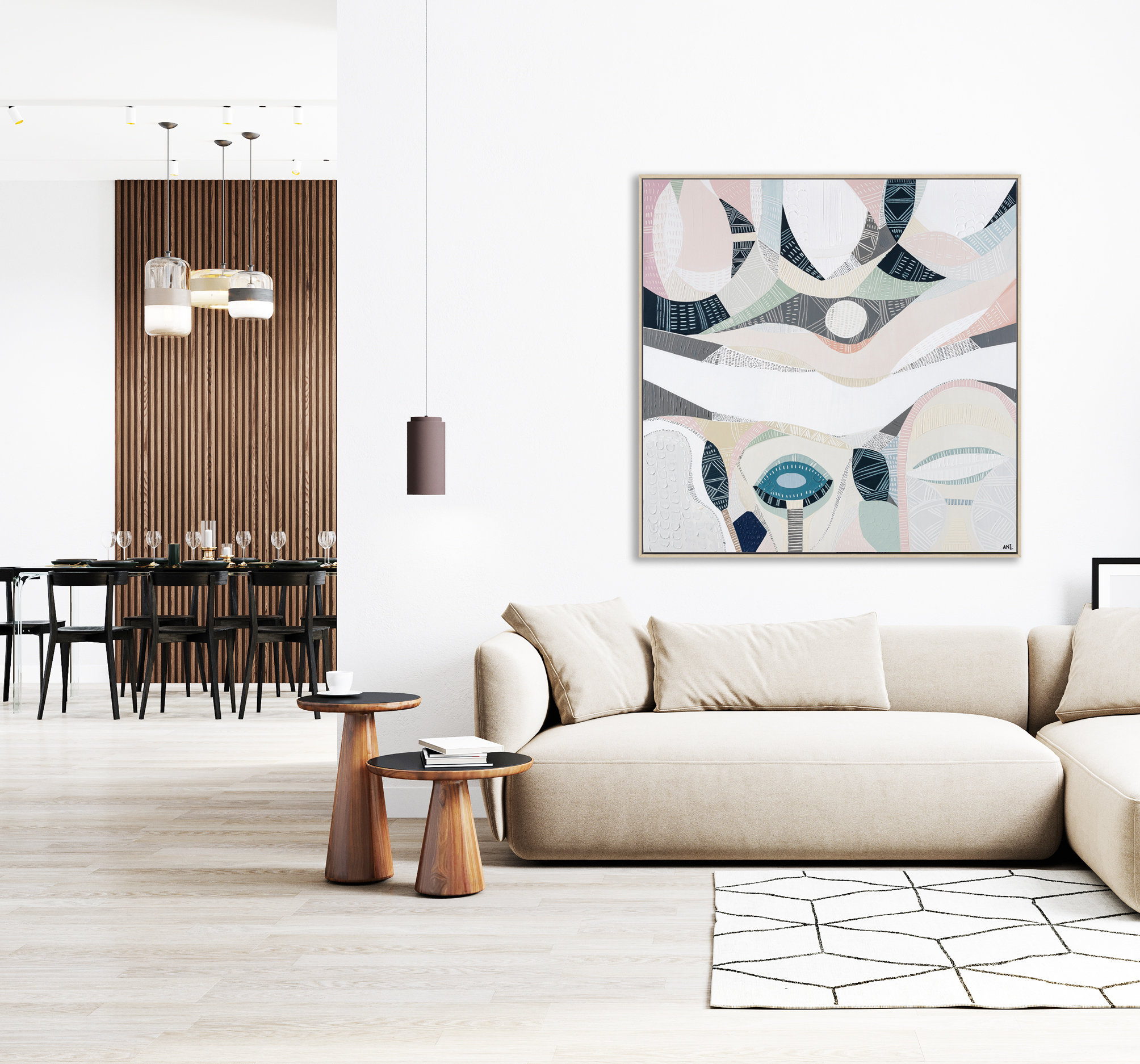 Minimalist Modern Living Room Interior Background, Living Room M