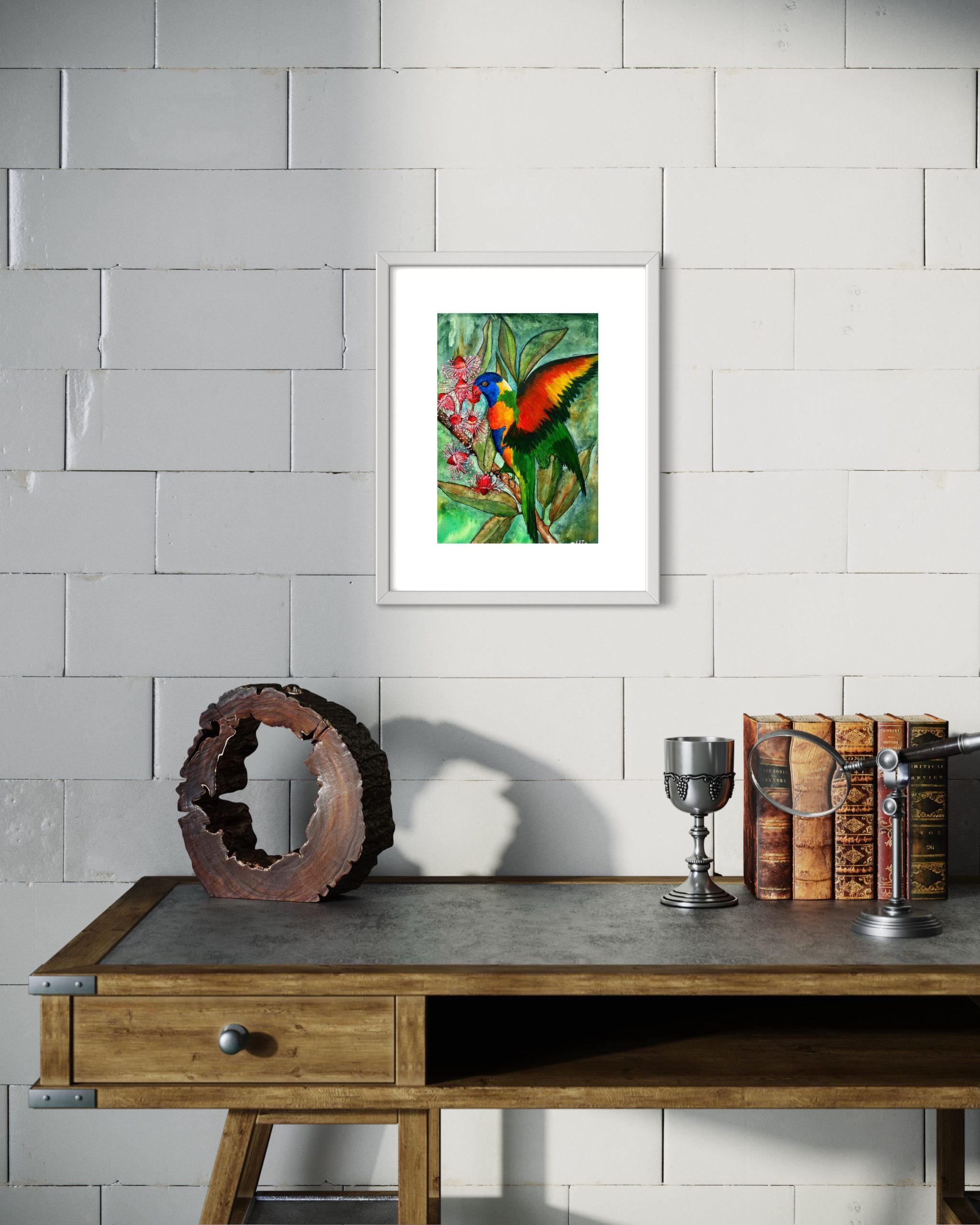 88. Bush Tucker White Frame