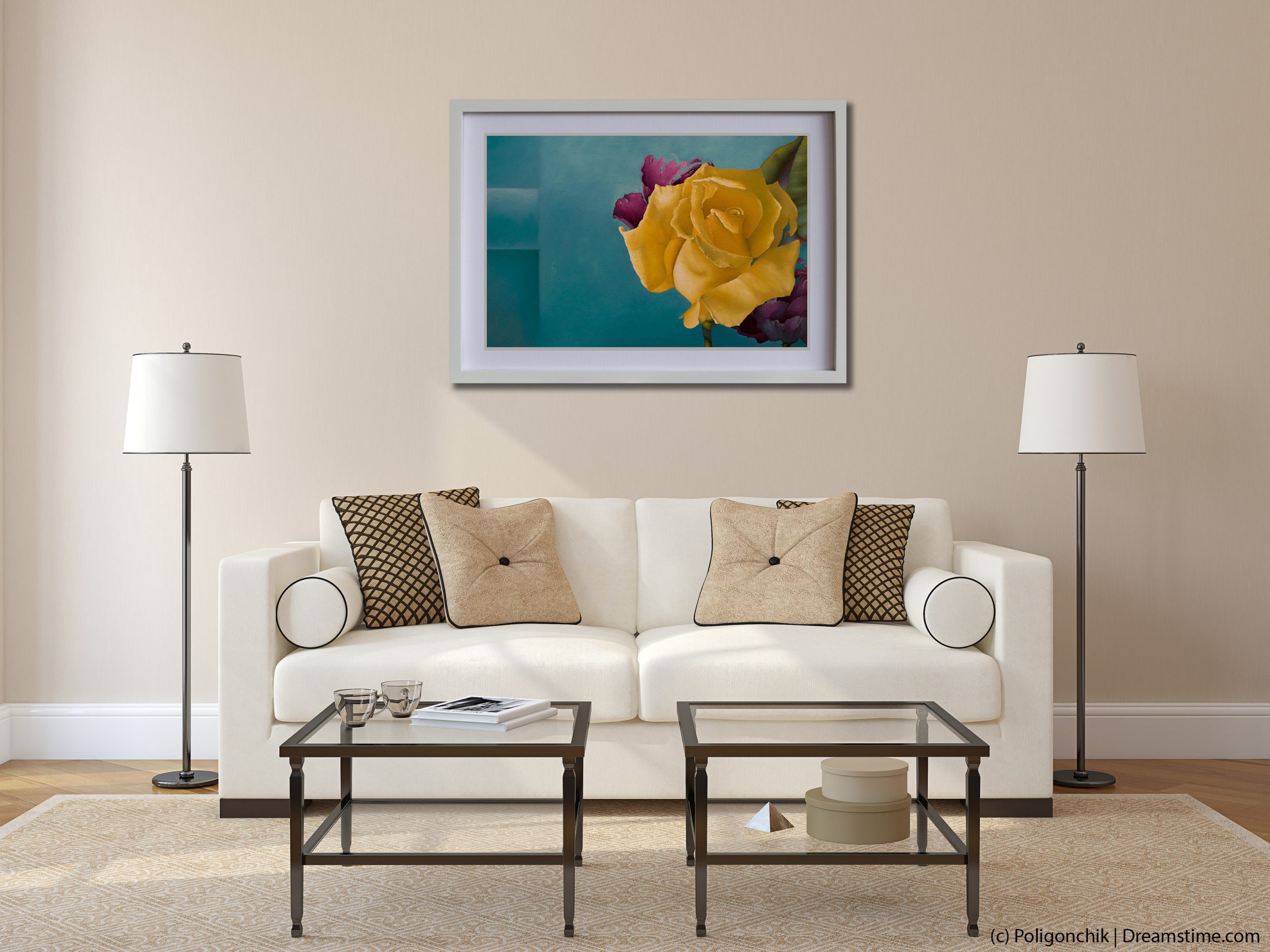 Yellow Spring Rose Wh Frame In Situ A
