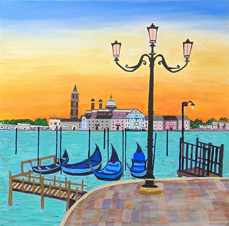 Venice Waterside in a Floating Frame
