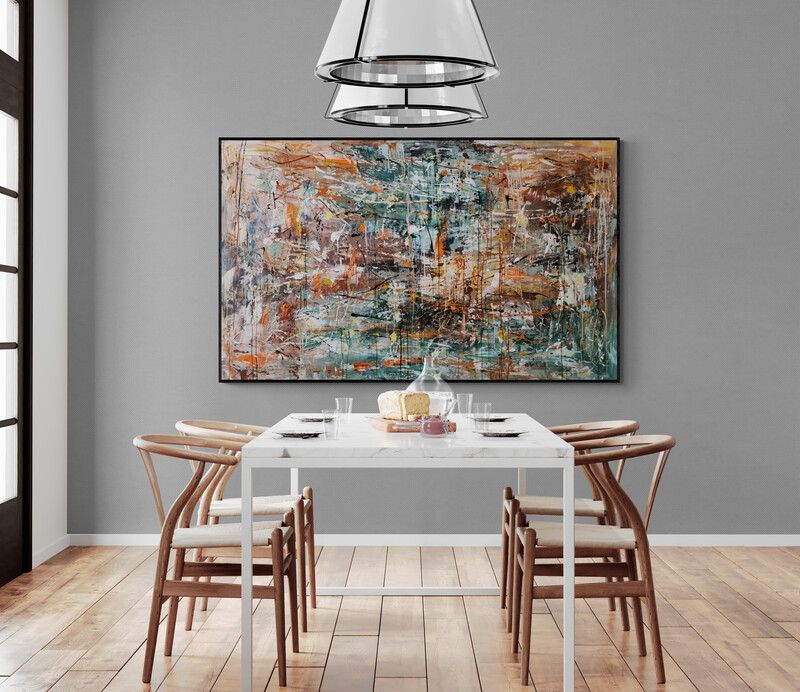 Dining Room With Large Hanging Lights (2)