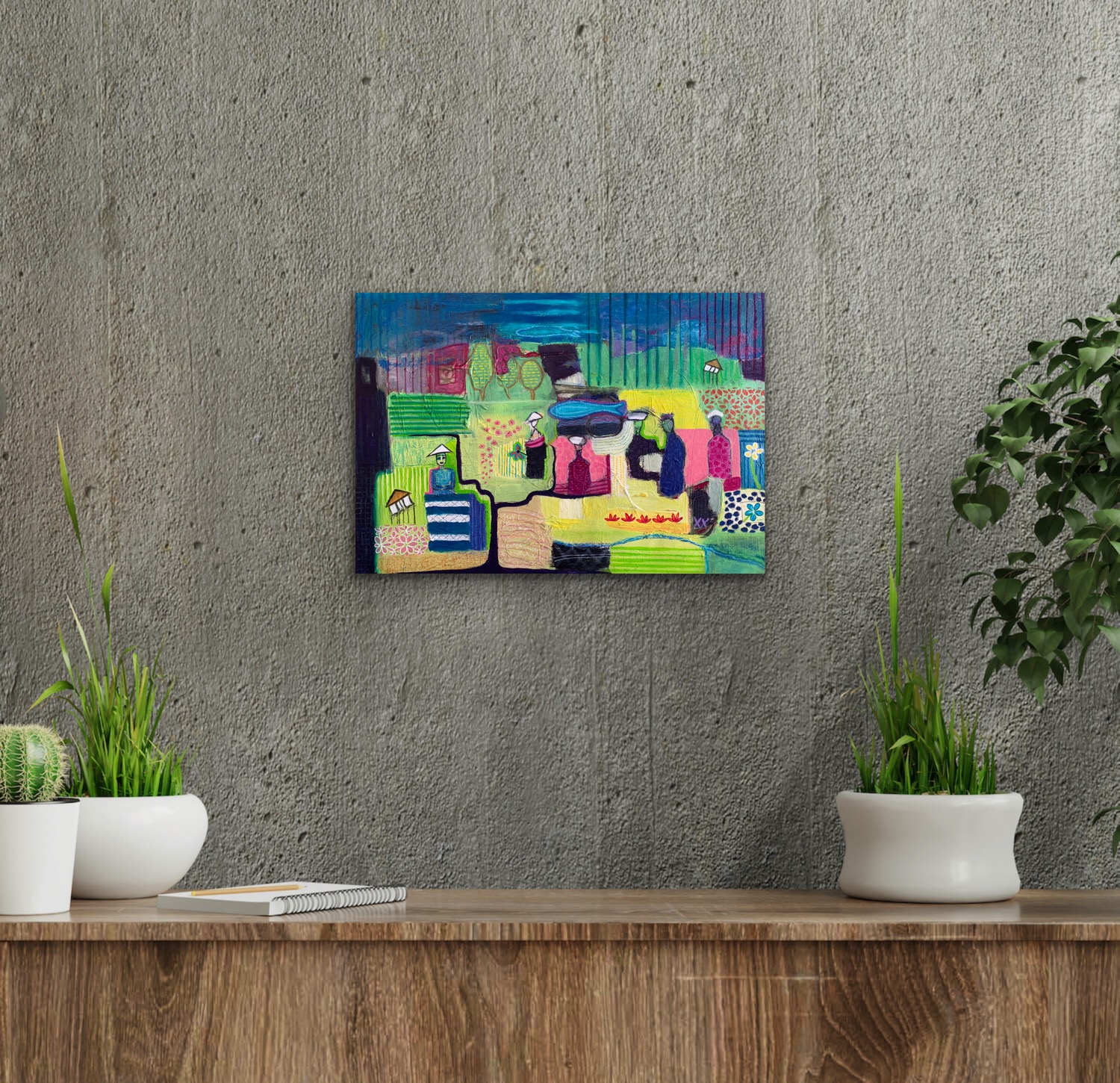 Life In The Sawahs Insitu Grey Wall