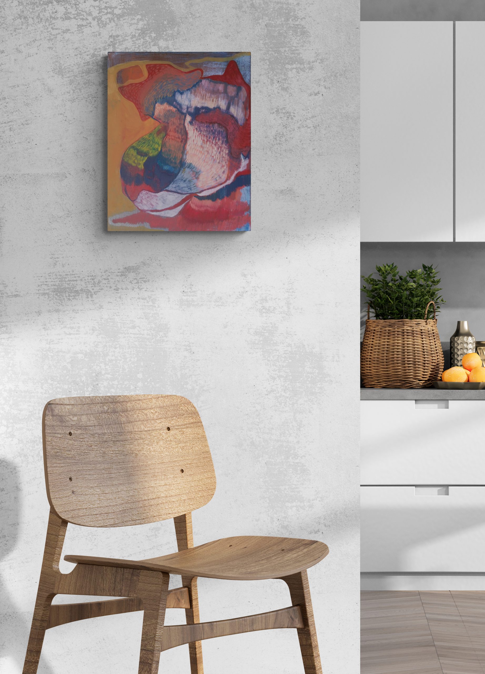 Wooden Chair Next To Kitchen