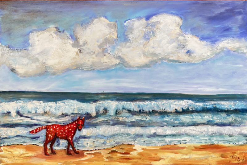 Red Dog On The Beach Susannah Paterson 800x535