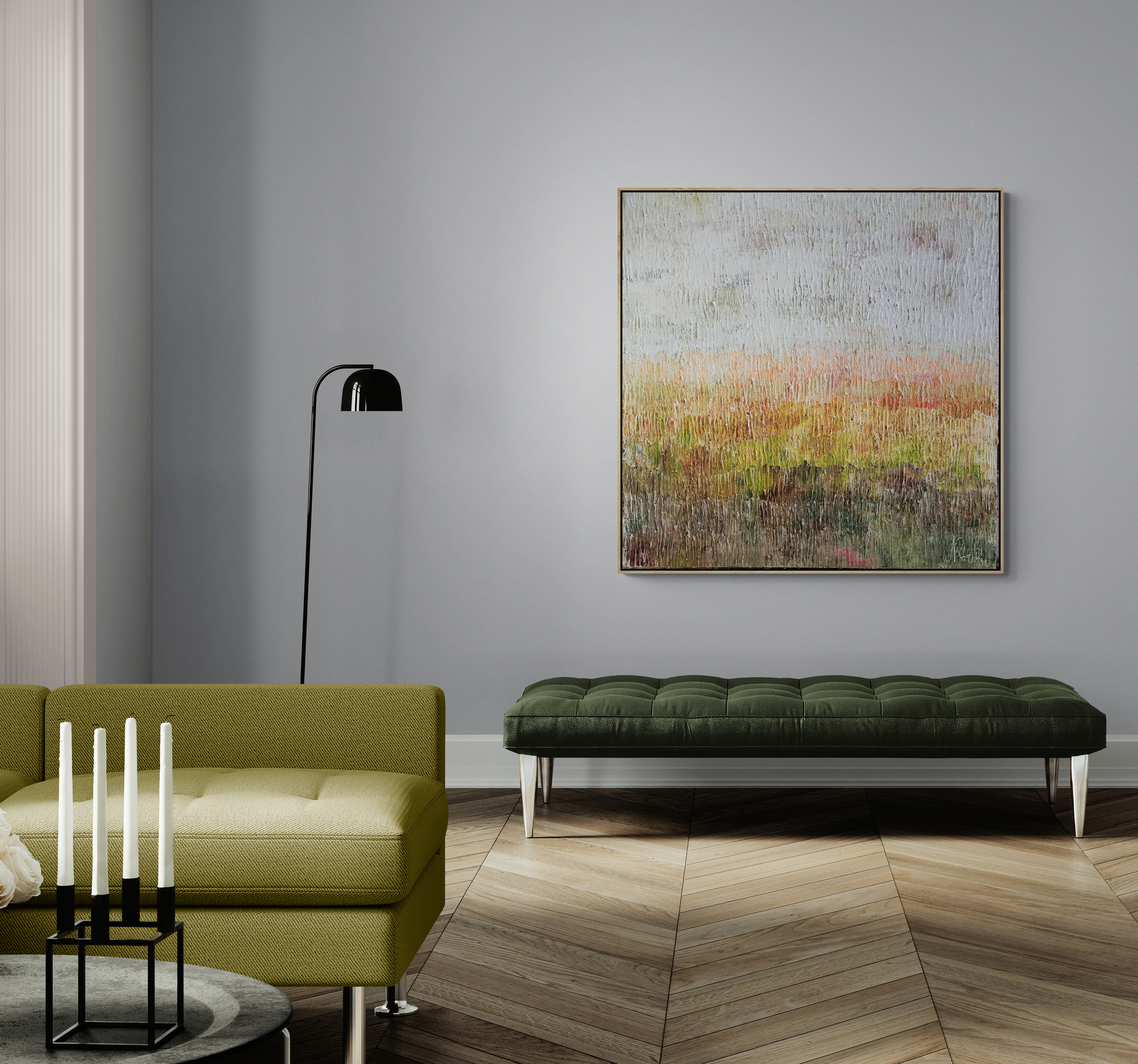 Elegant Living Room With Unique Sculpture