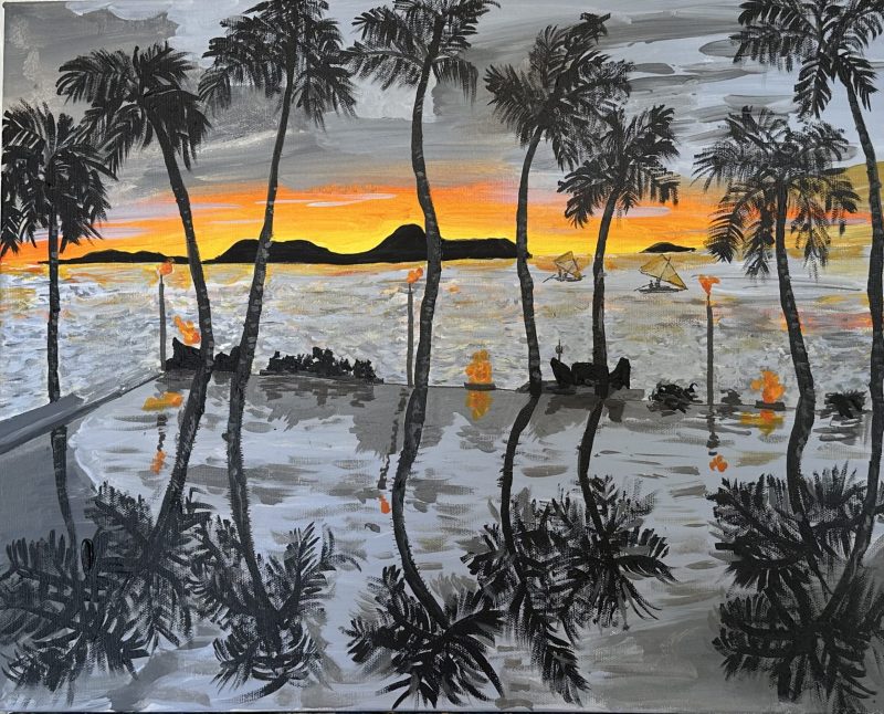 Tokoriki Fijian Sunset in a Floating Frame