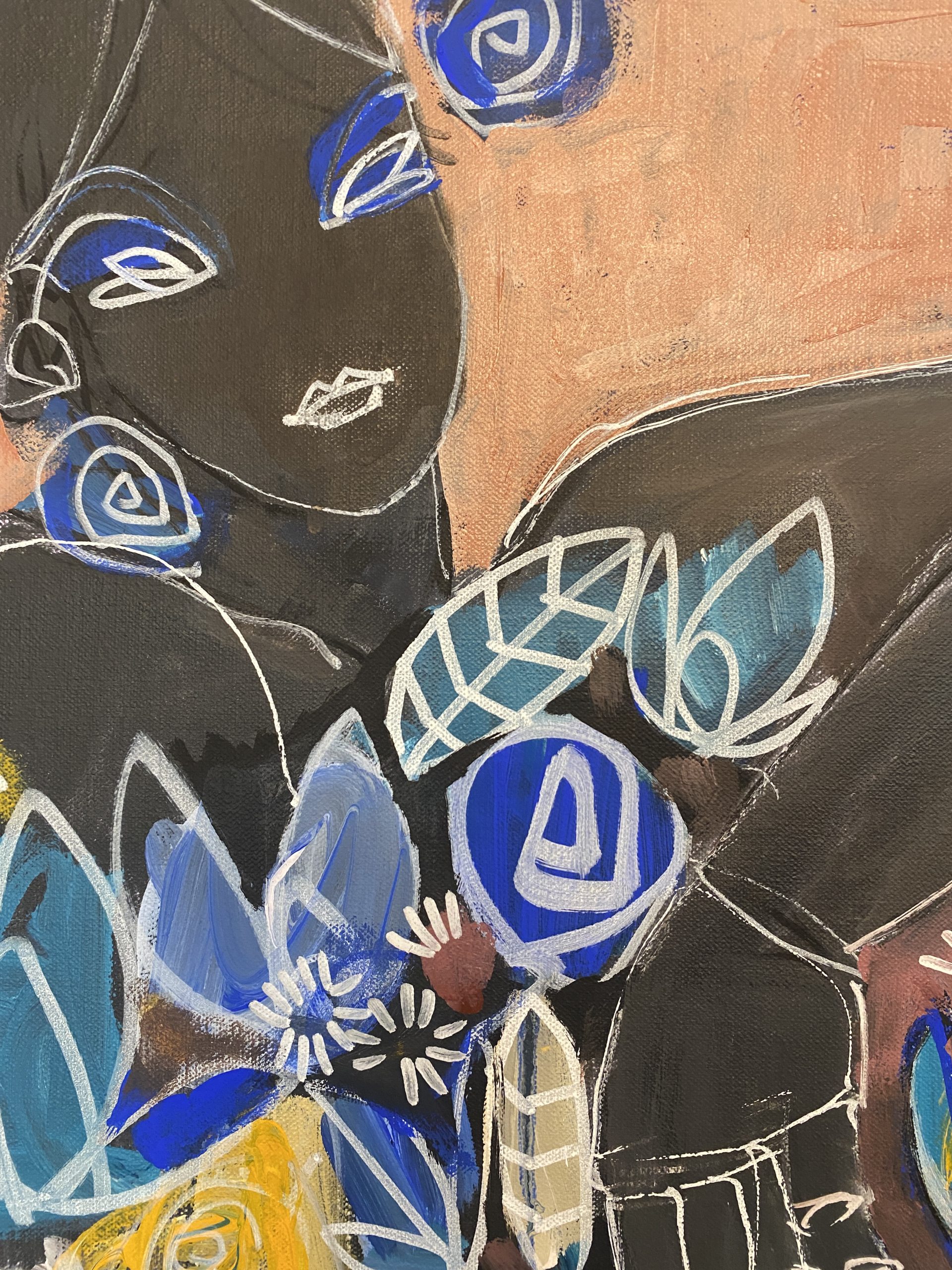 Carita Farrer Spencer Flower Rebellion#1 Belgian Linen Detail4