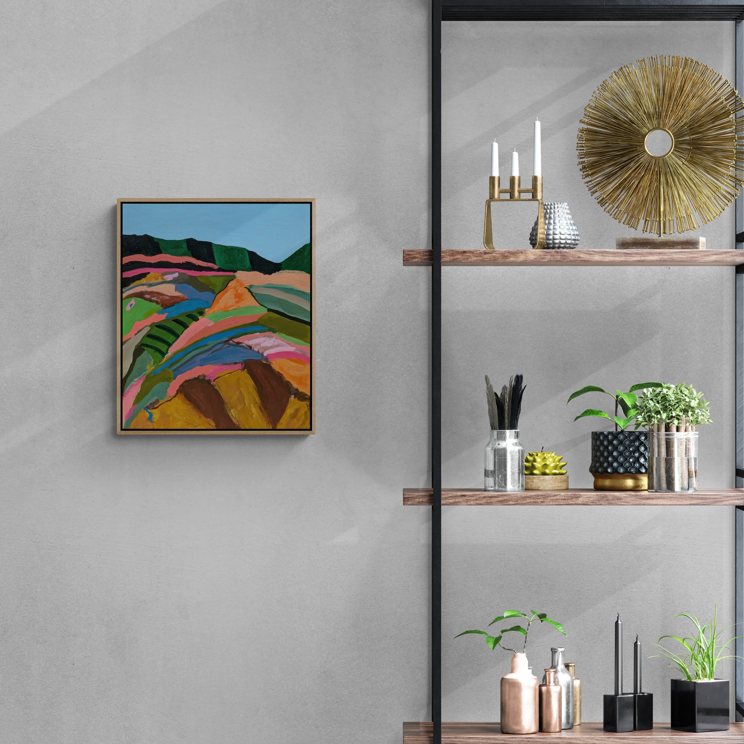 Interior Shelving With Plants And Ornaments (1)