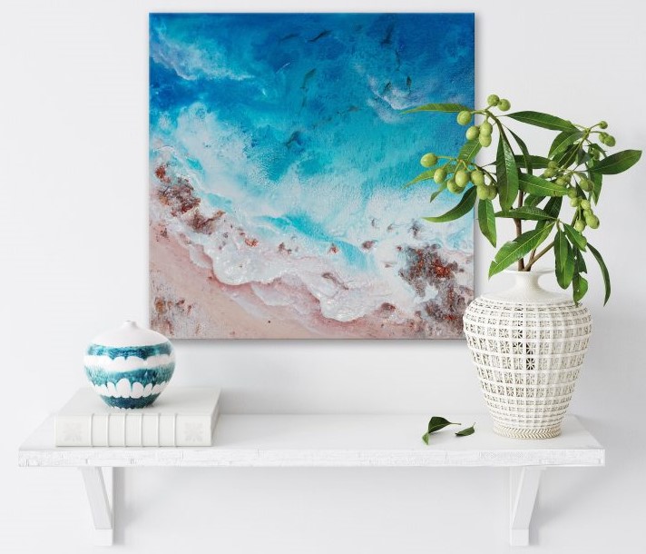 Ala Aerial Beach Painting Into The Blue By Michelle Tracey 800x640