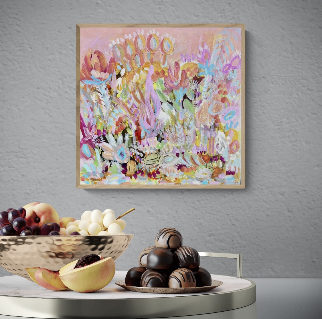 Pink Refections In Situ Chocolate