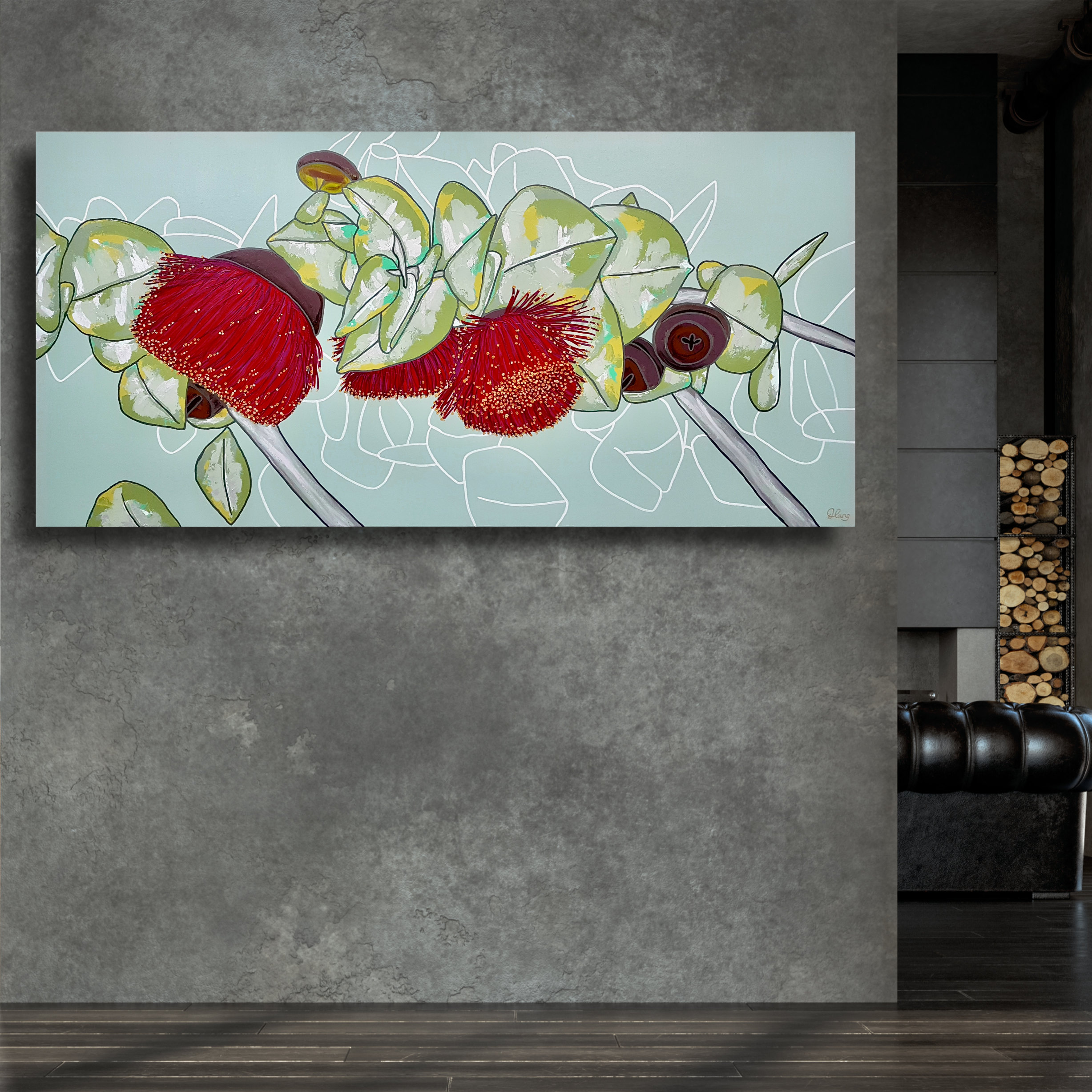 Living Room Interior In Loft, Industrial Style