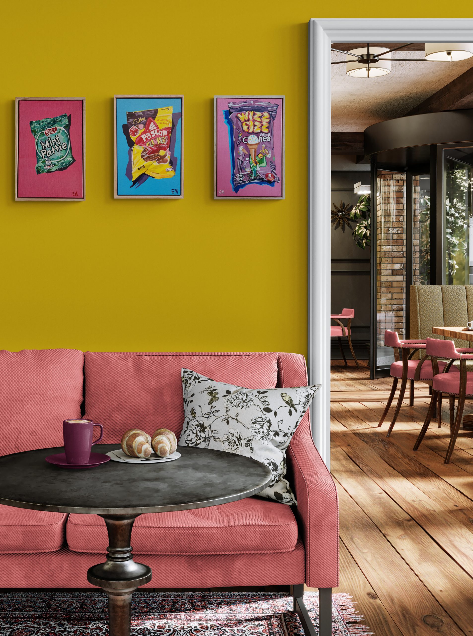 Cafe With Sofa And Table