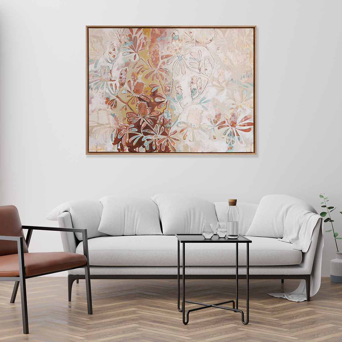 Lr 048 Coastal Banksia Moment I Smith & Brooks Australian Contemporary Art Abstract Landscape Art Buy Art For My Living Room