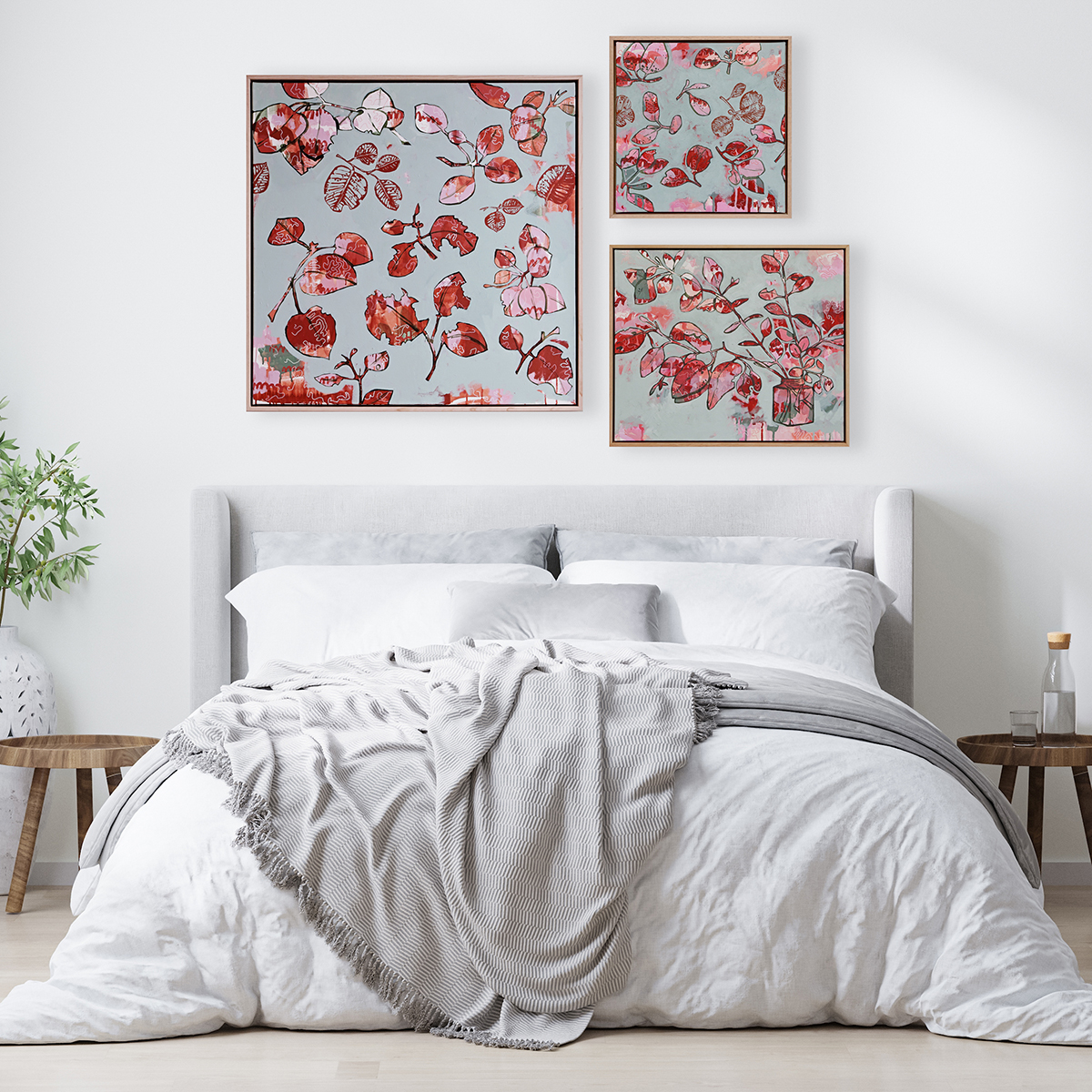 Home Interior, Scandinavian Style Bedroom Mock Up, 3d Rendering