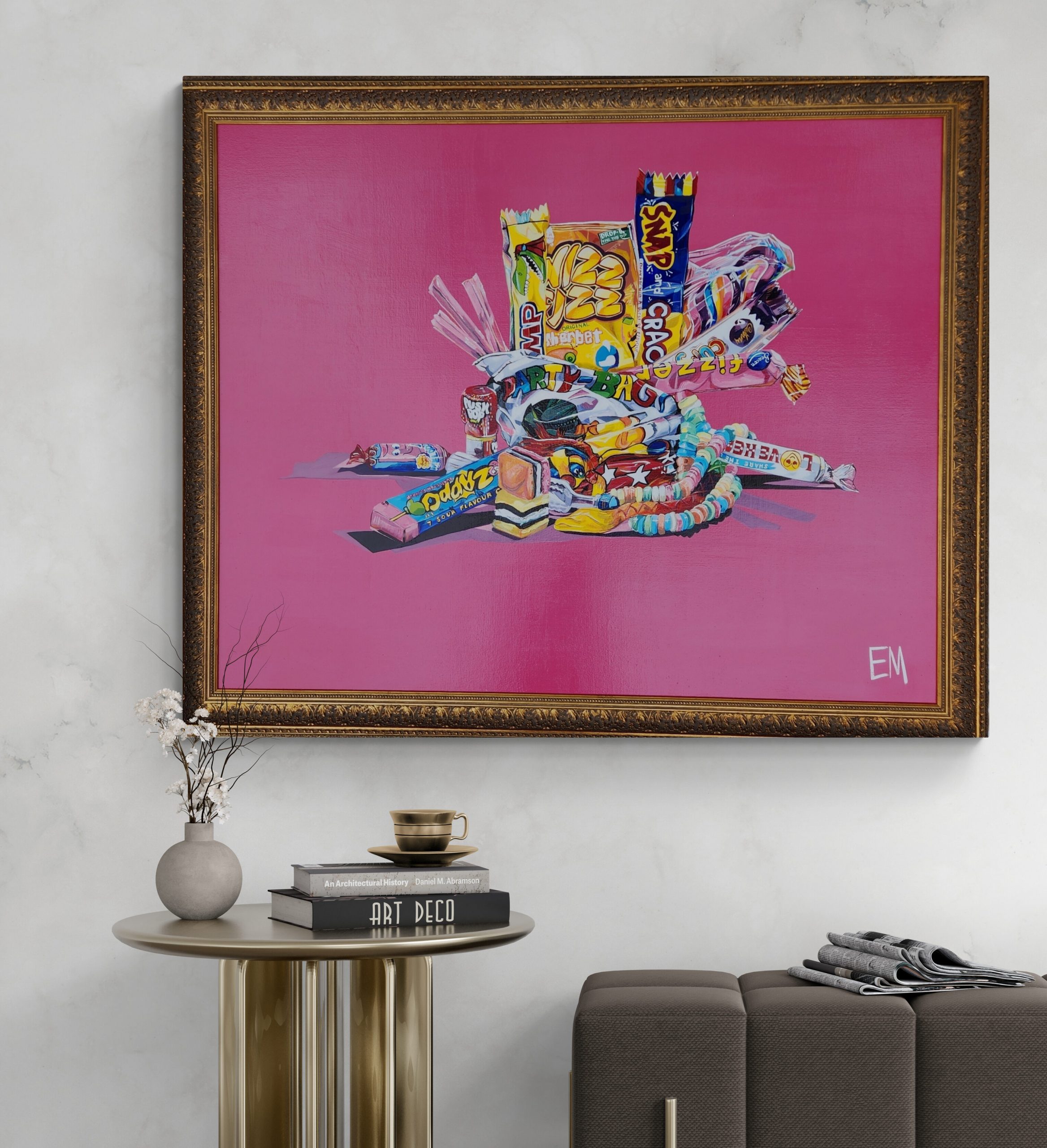 Living Room With Bench Sofa And Table (1)