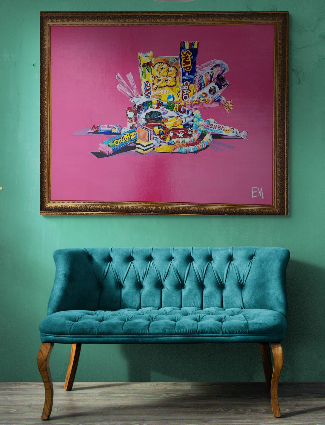 Hallway With Sofa And Plant