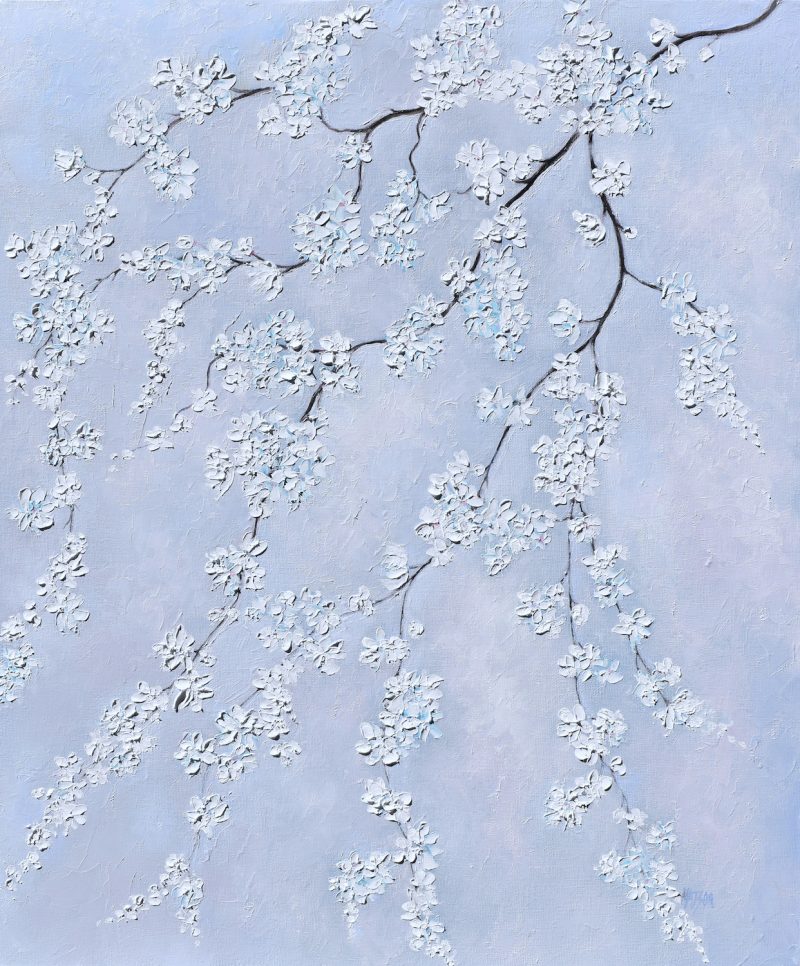 White Plum Blossom Branches