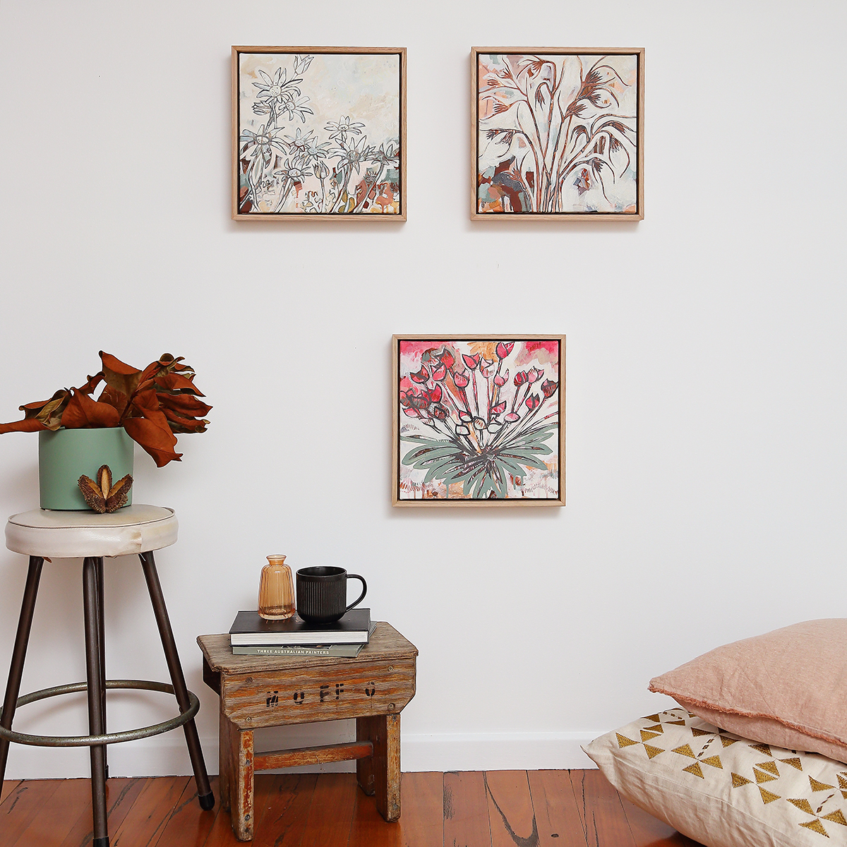 Lr 023 Grasslands Combo Smith & Brooks Art Art For Interior Deisgners Melbourne Native Plants Ready To Hang Artwork