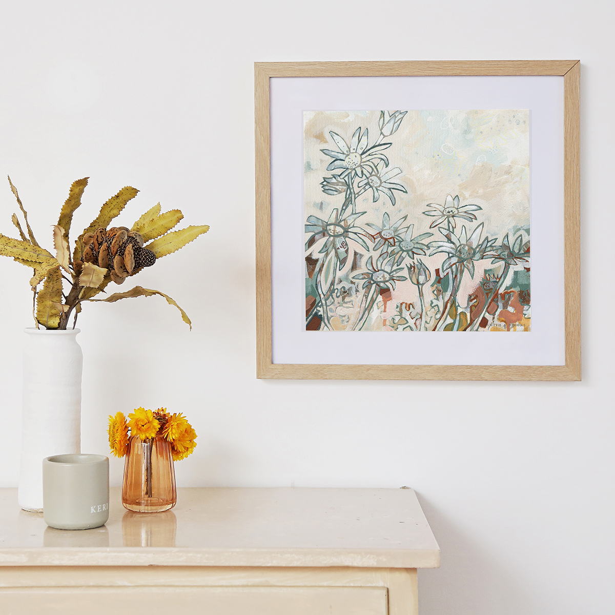 Lr 034 Flannel Flower Moment I Smith & Brooks Art Art For Interior Deisgners Melbourne Native Plants Ready To Hang Artwork